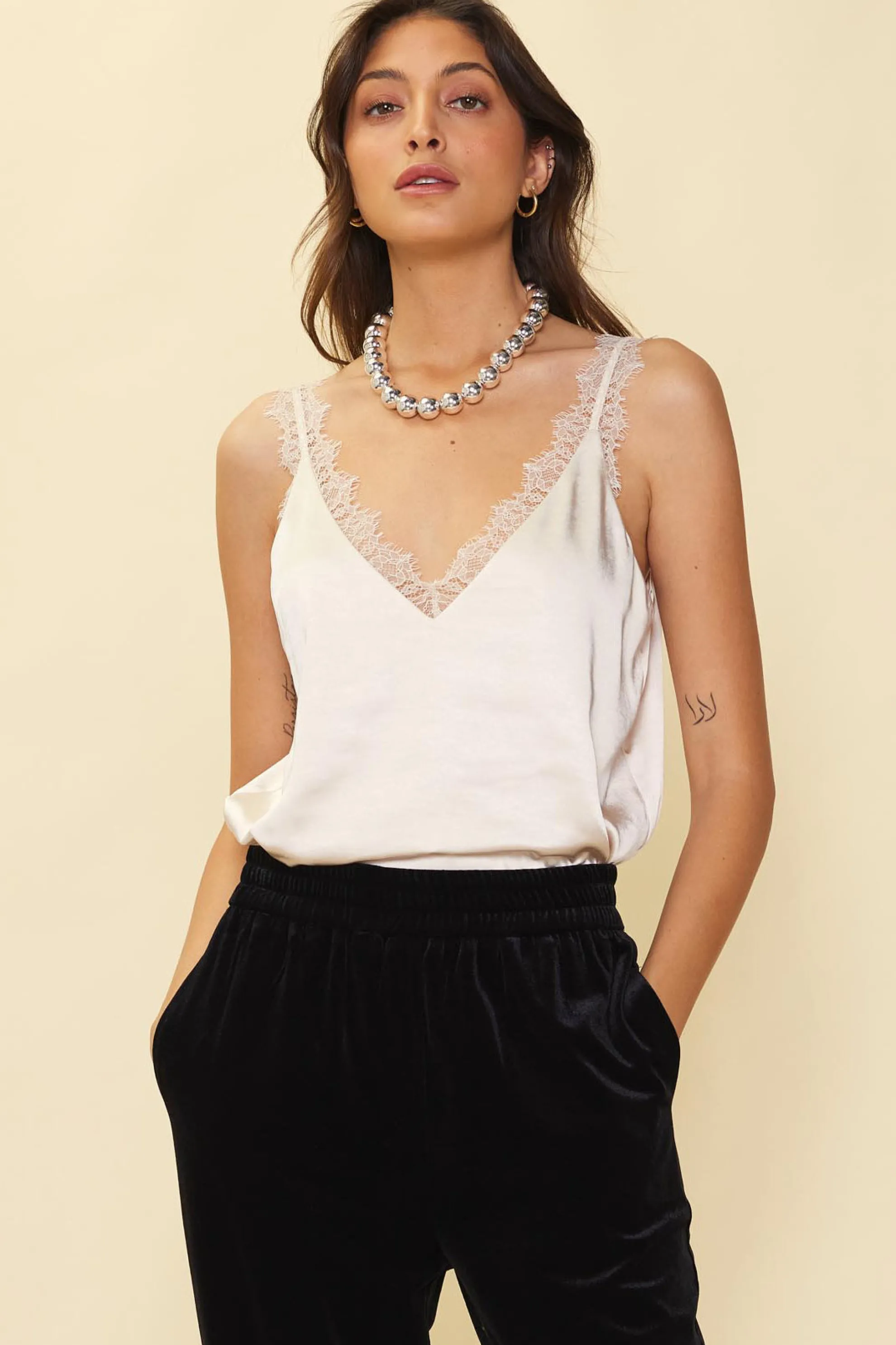Lace Trim Cami Top