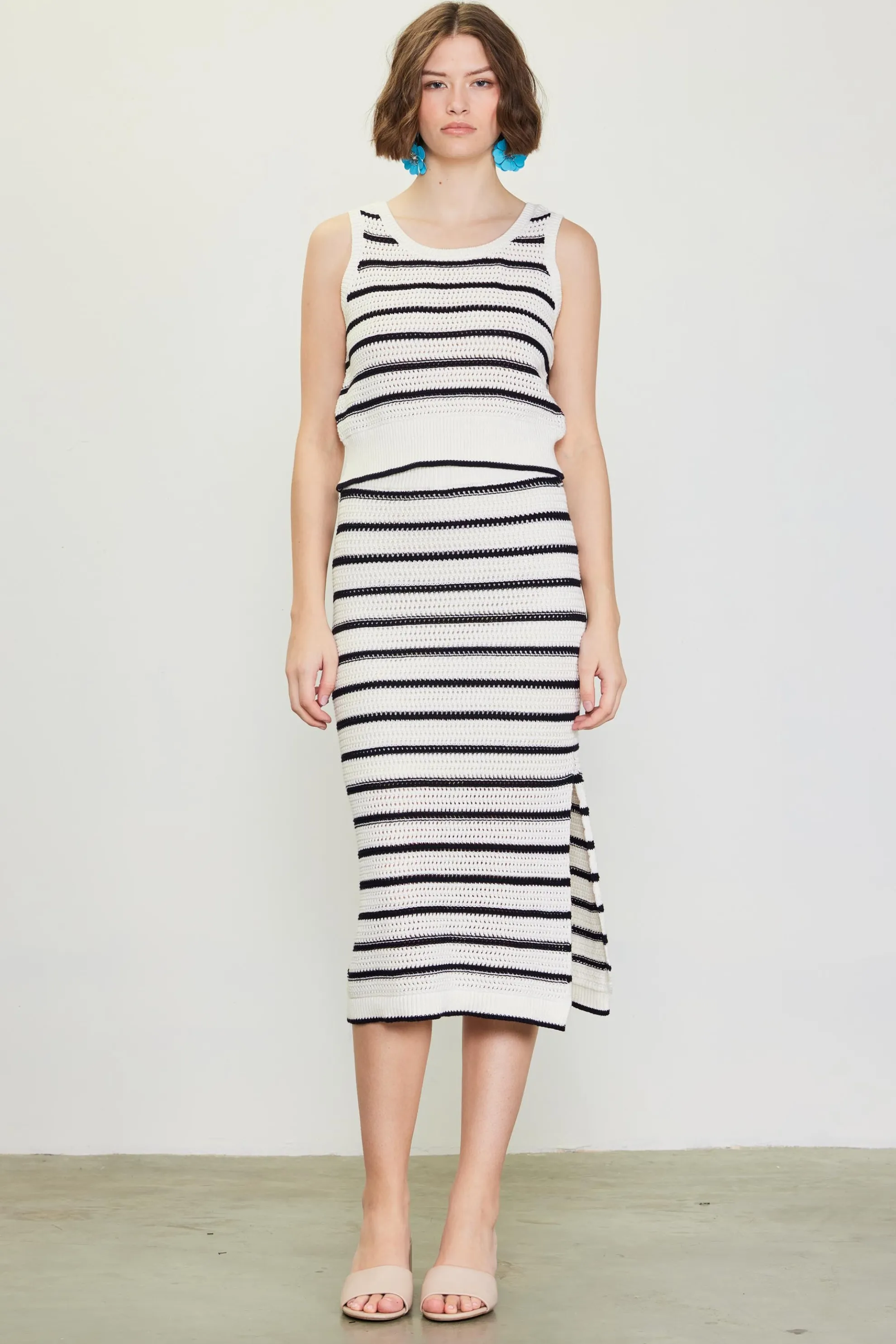 Nautical Stripe Crochet Skirt