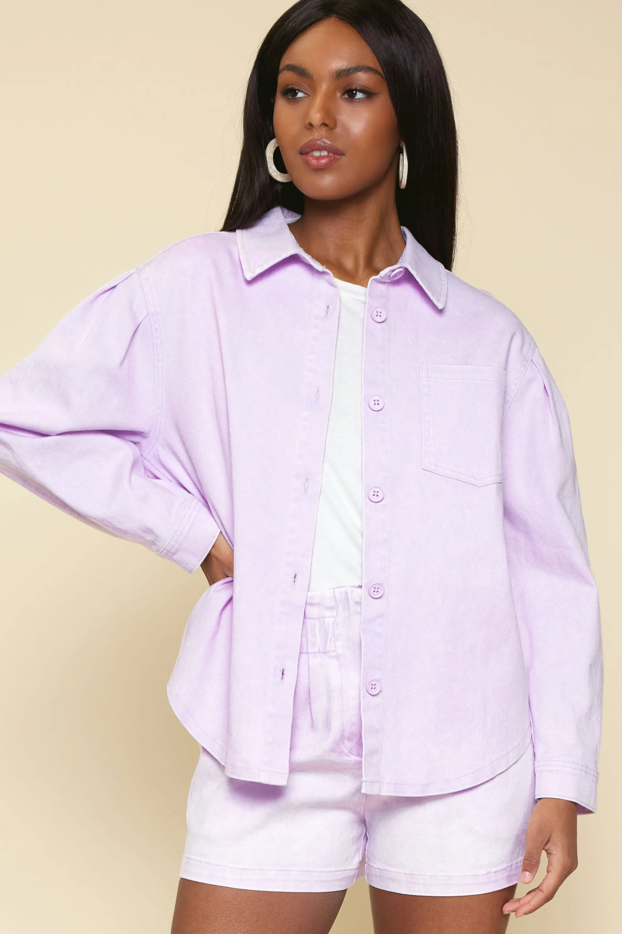 Washed Cotton Twill Shacket
