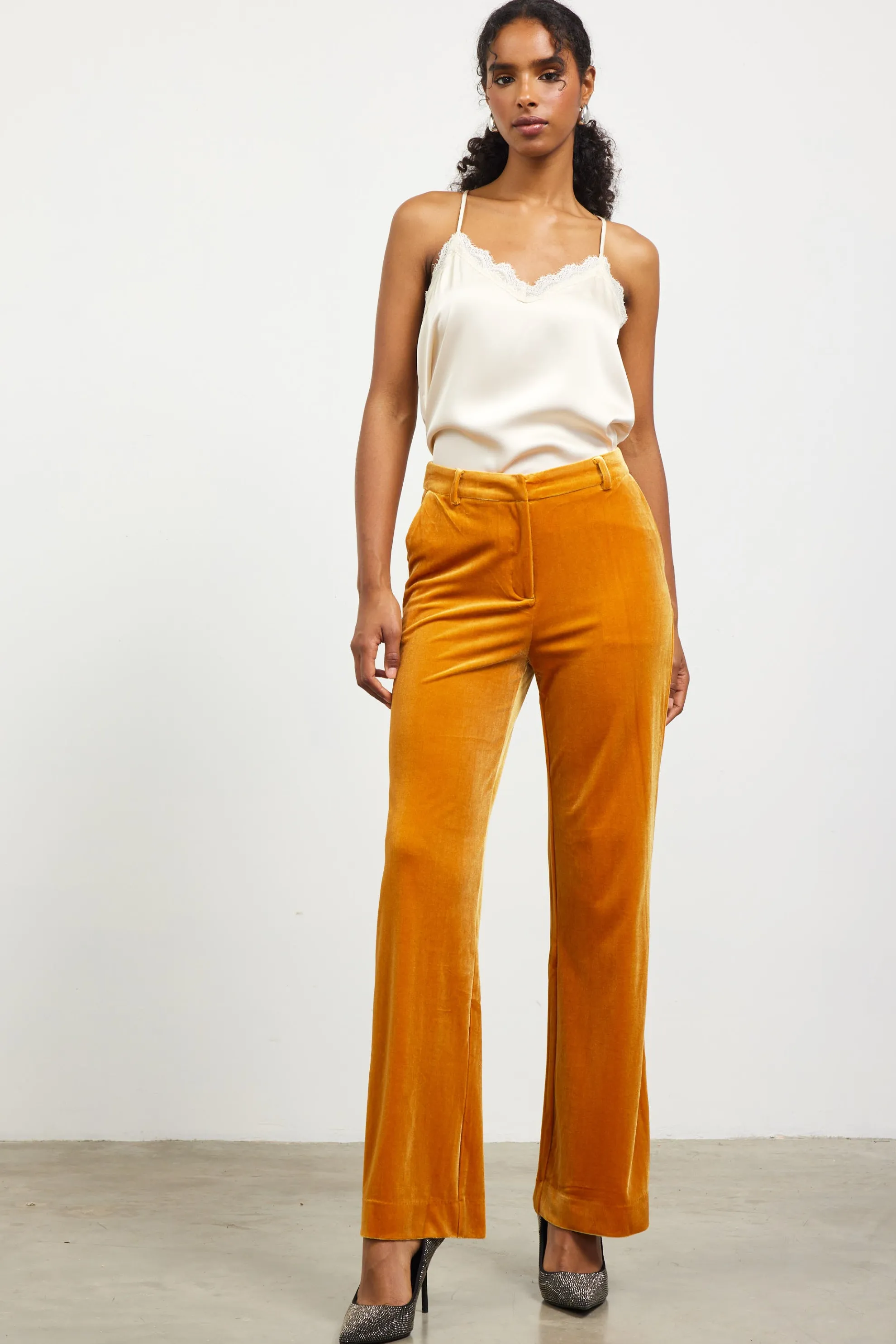 Velvet Wide Leg Pants