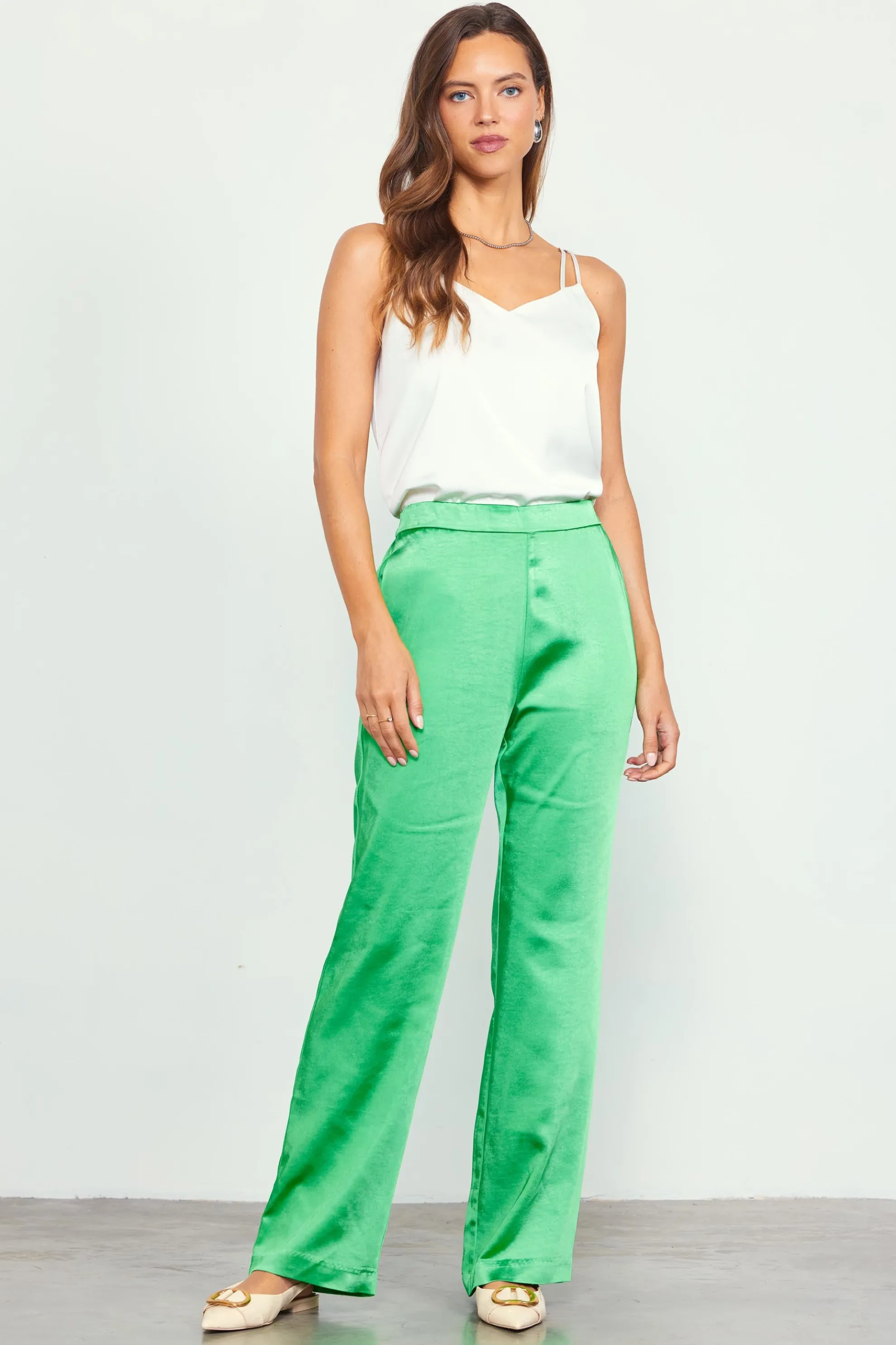 Satin Straight Leg Pant