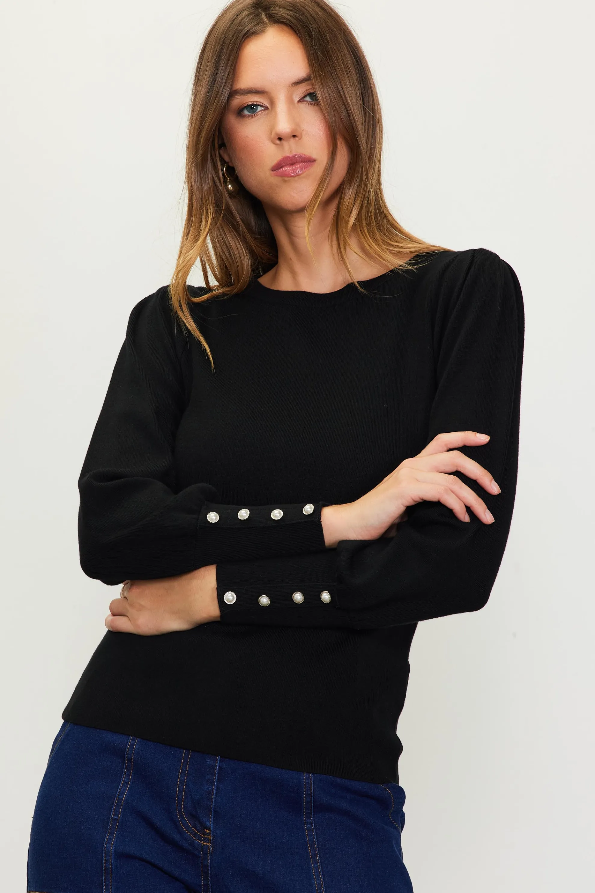 Jewel Detail Longsleeve Sweater