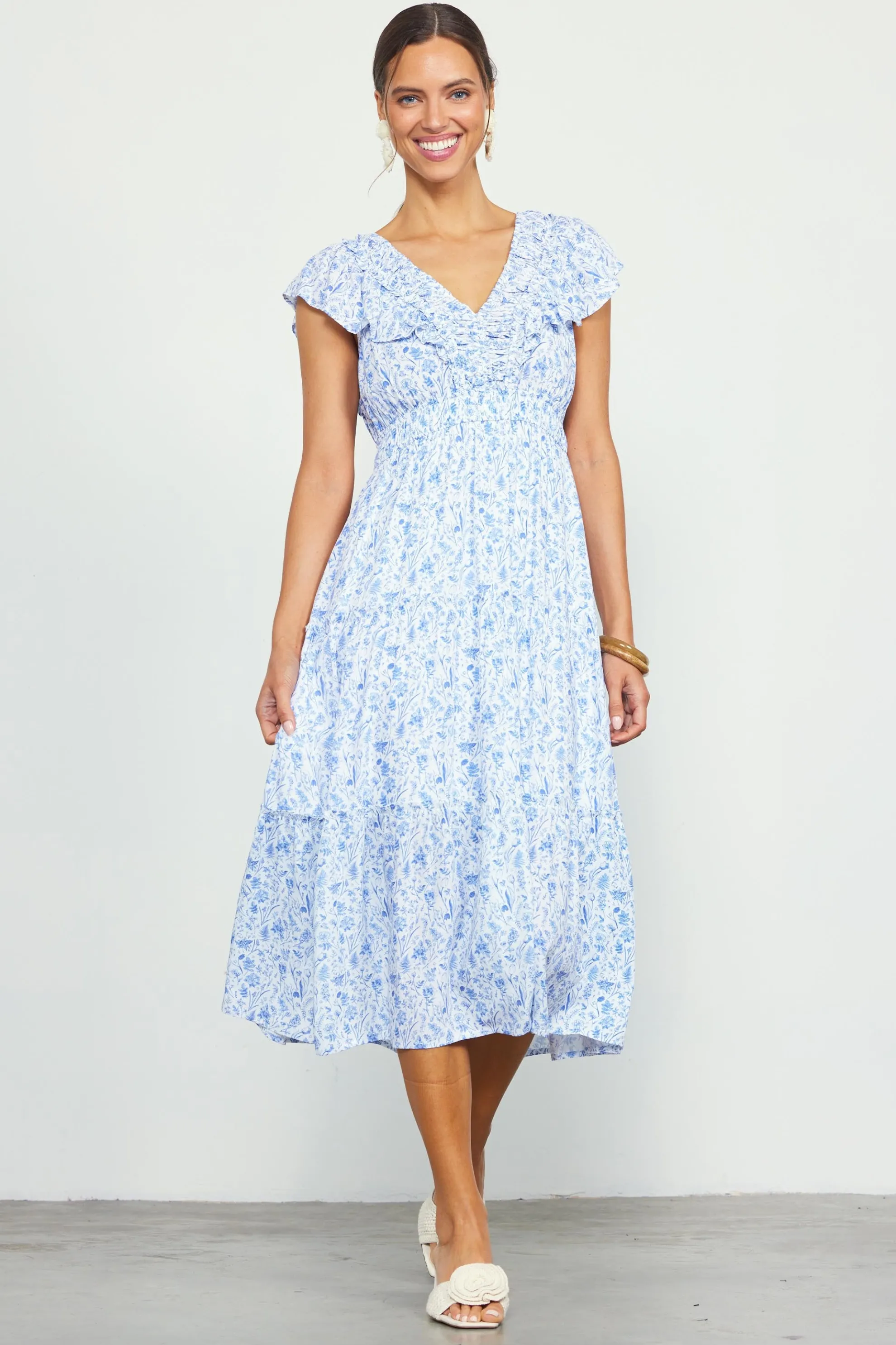 Darcy Floral Print Midi Dress