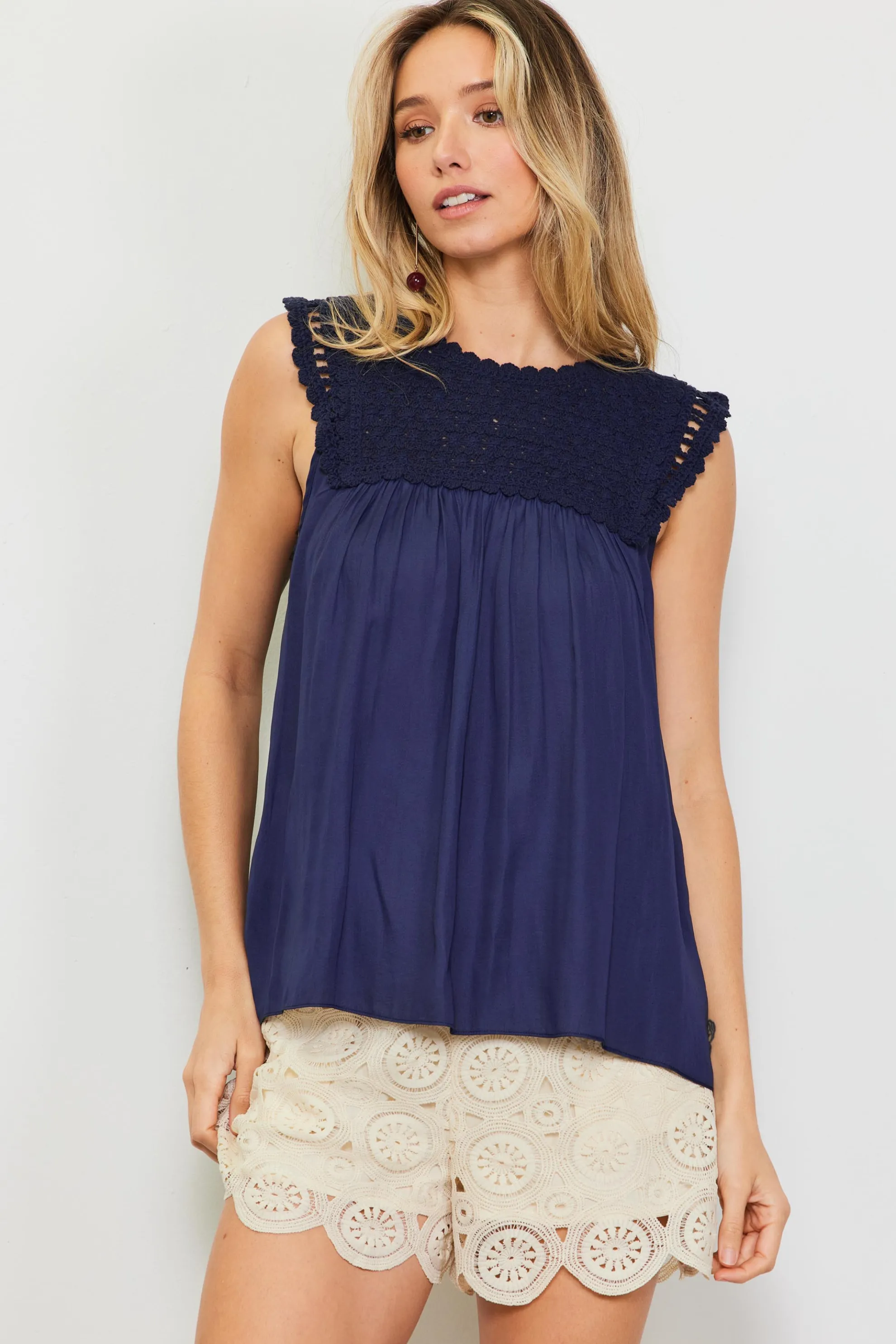 Mixed Media Lace Top