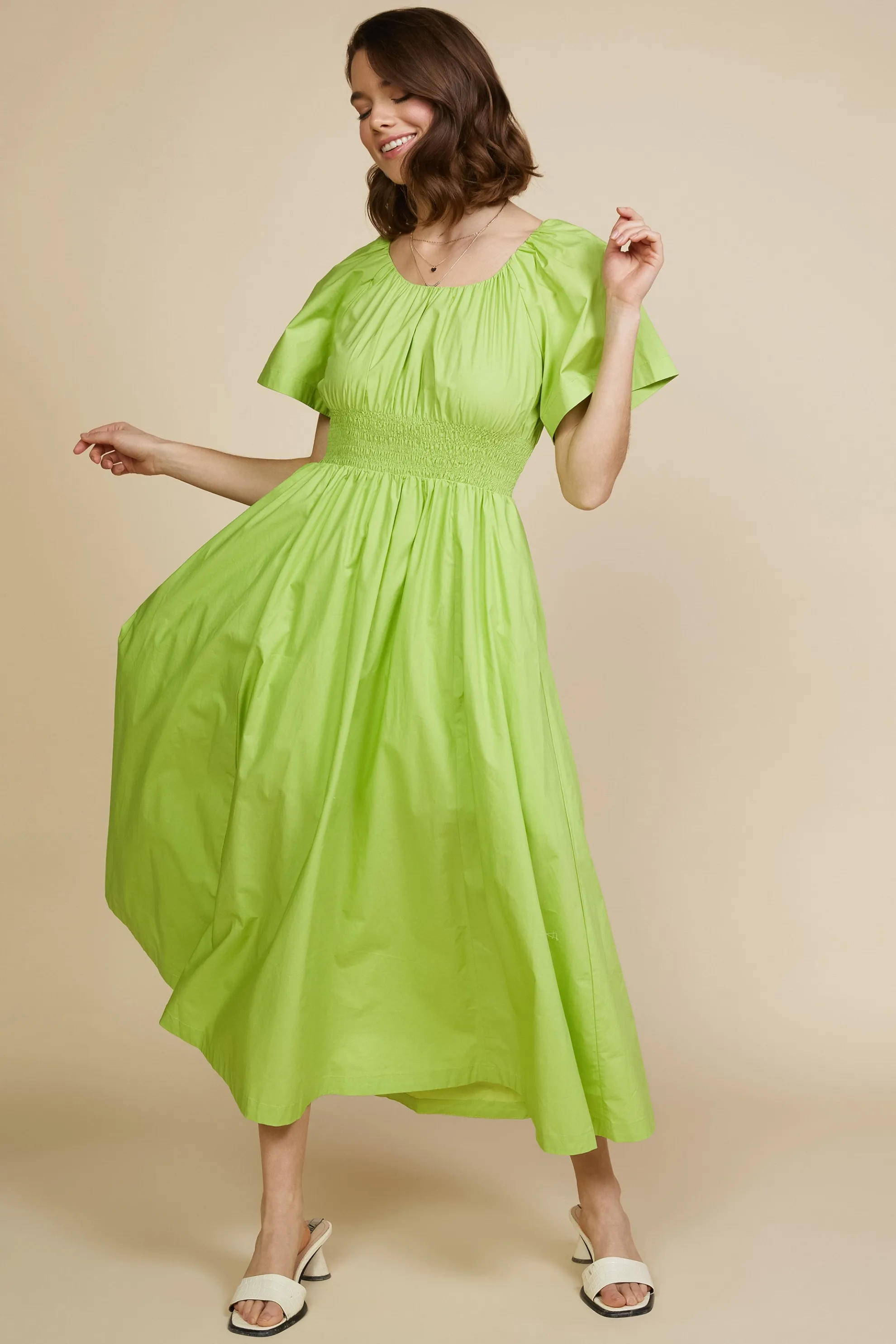 Andrea Poplin Midi Dress