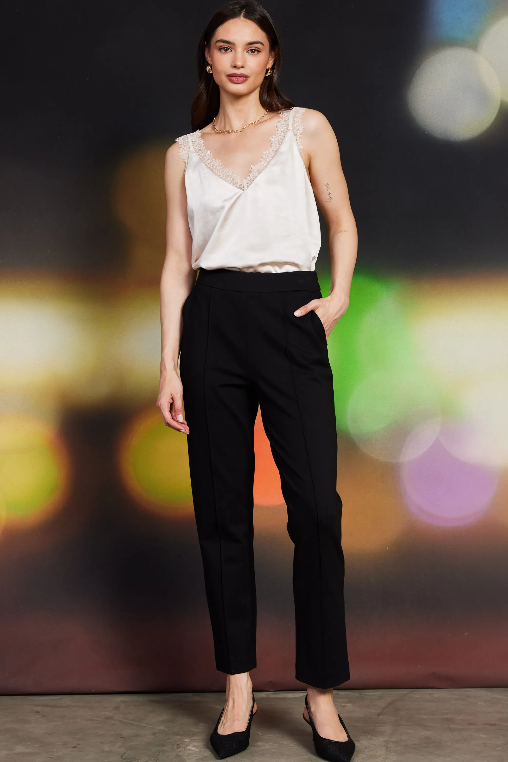 Knit Pintuck Trouser