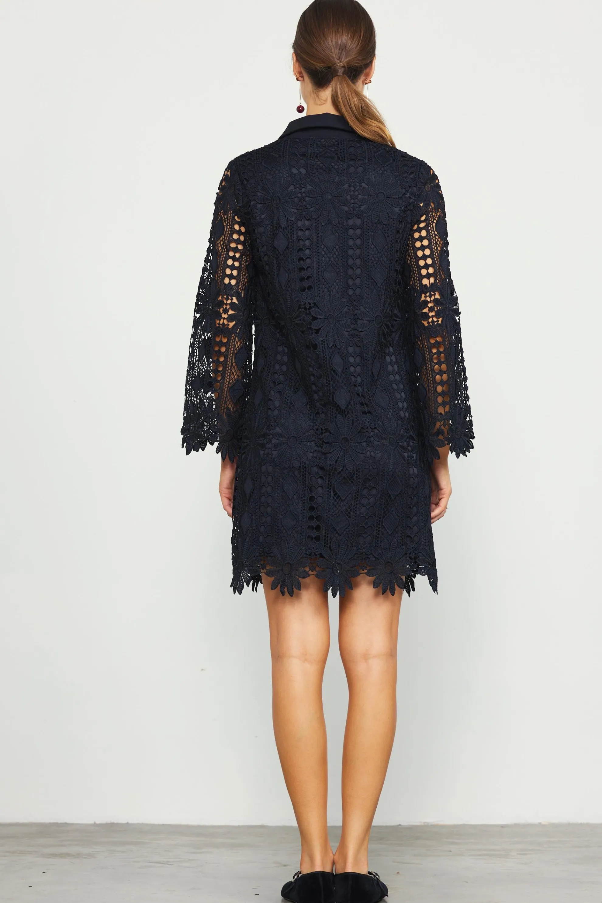 Embroidered Eyelet Lace Mini Dress