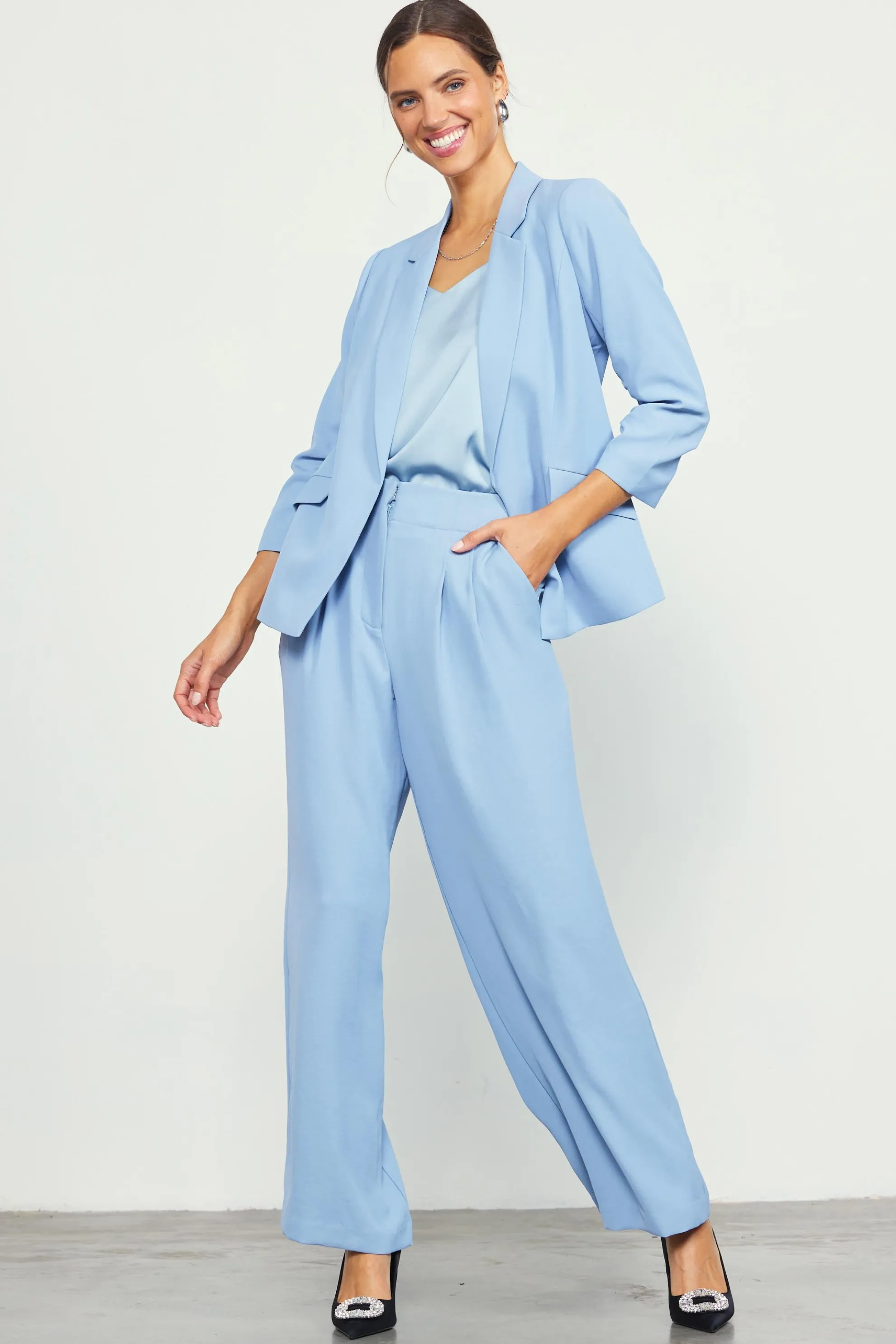 Recycled Shirred Sleeve Blazer