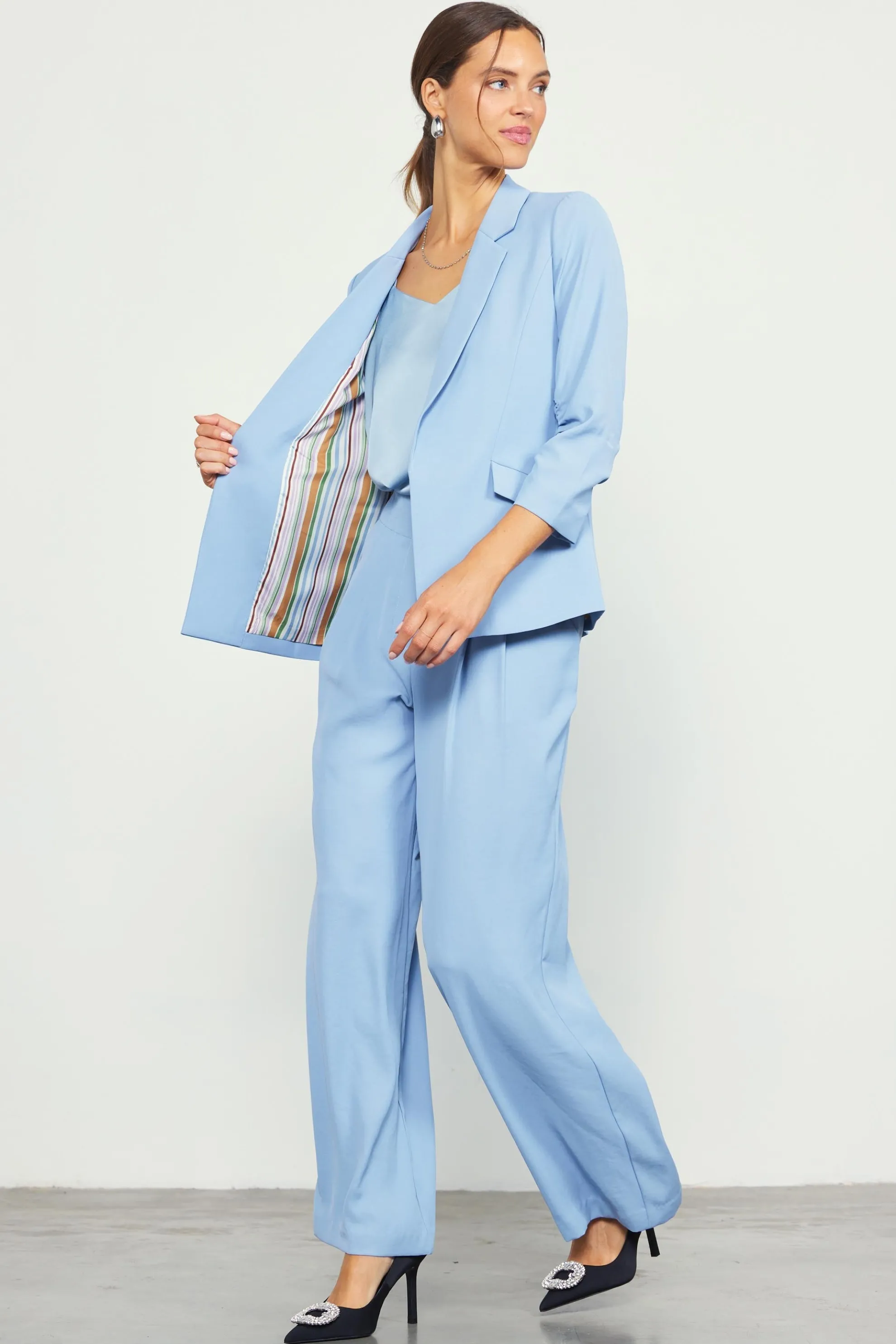 Recycled Shirred Sleeve Blazer