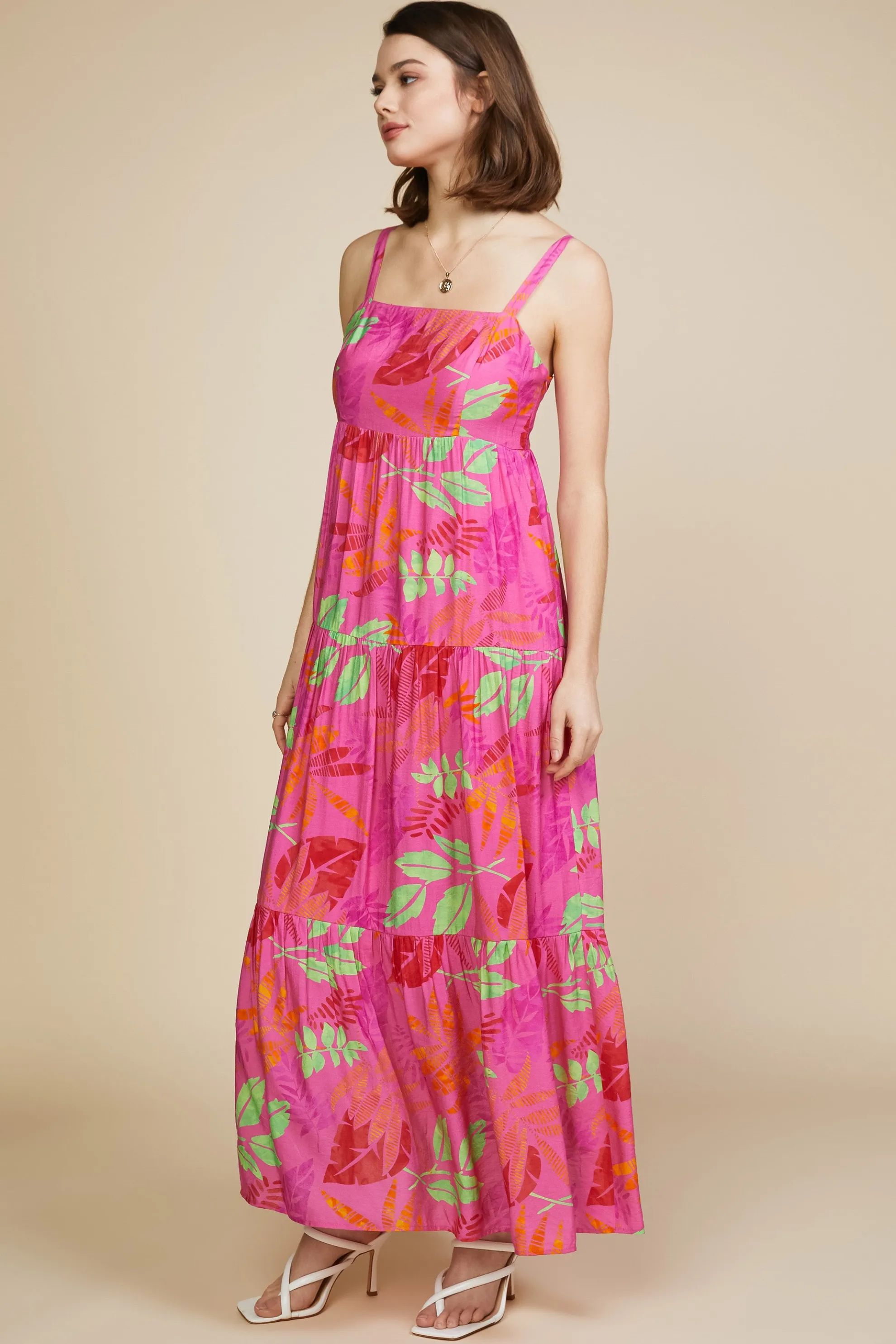 Tropical Print Maxi Dress