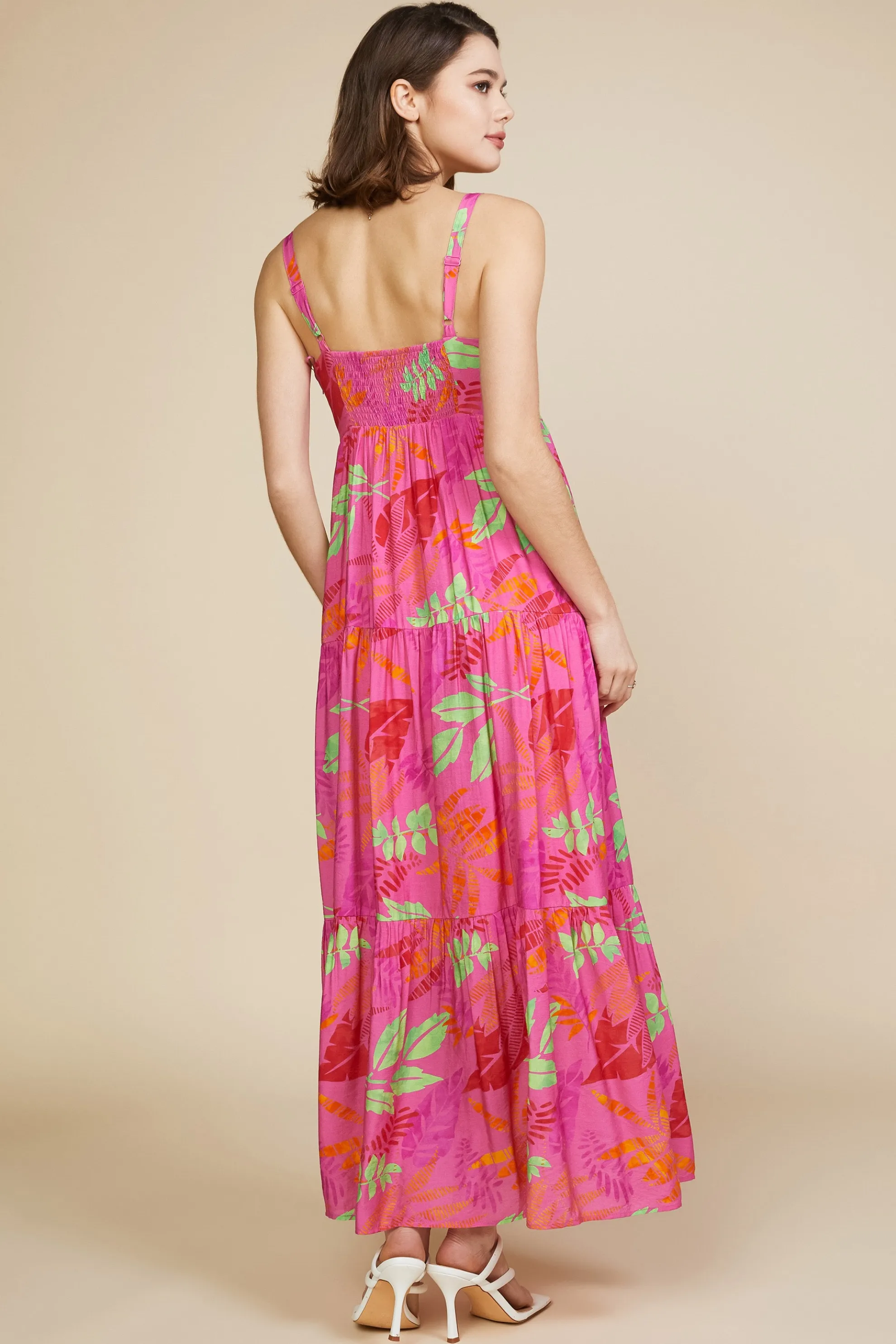 Tropical Print Maxi Dress