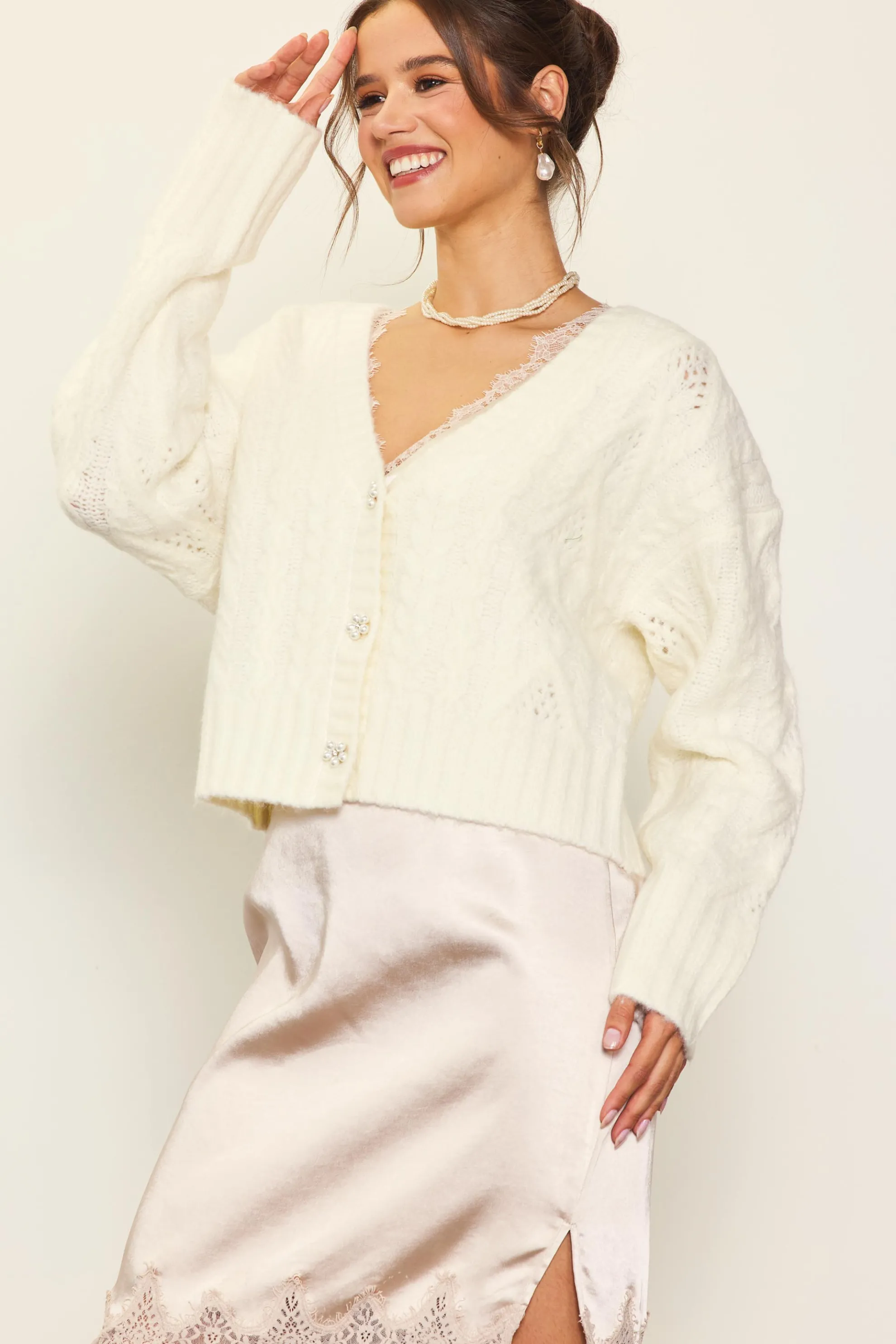 Jewel Button Detail Cardigan