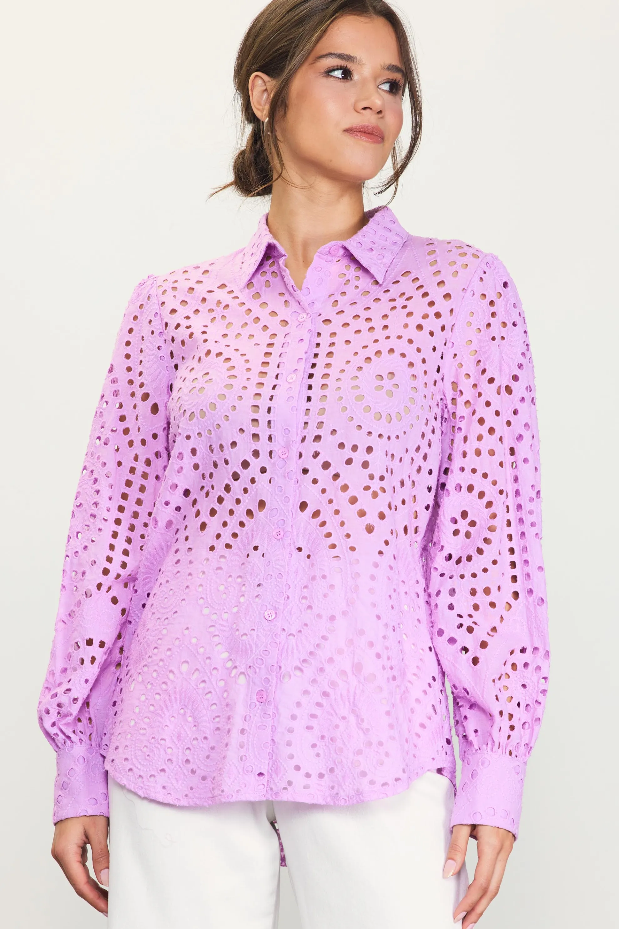 Eyelet Buttondown Shirt