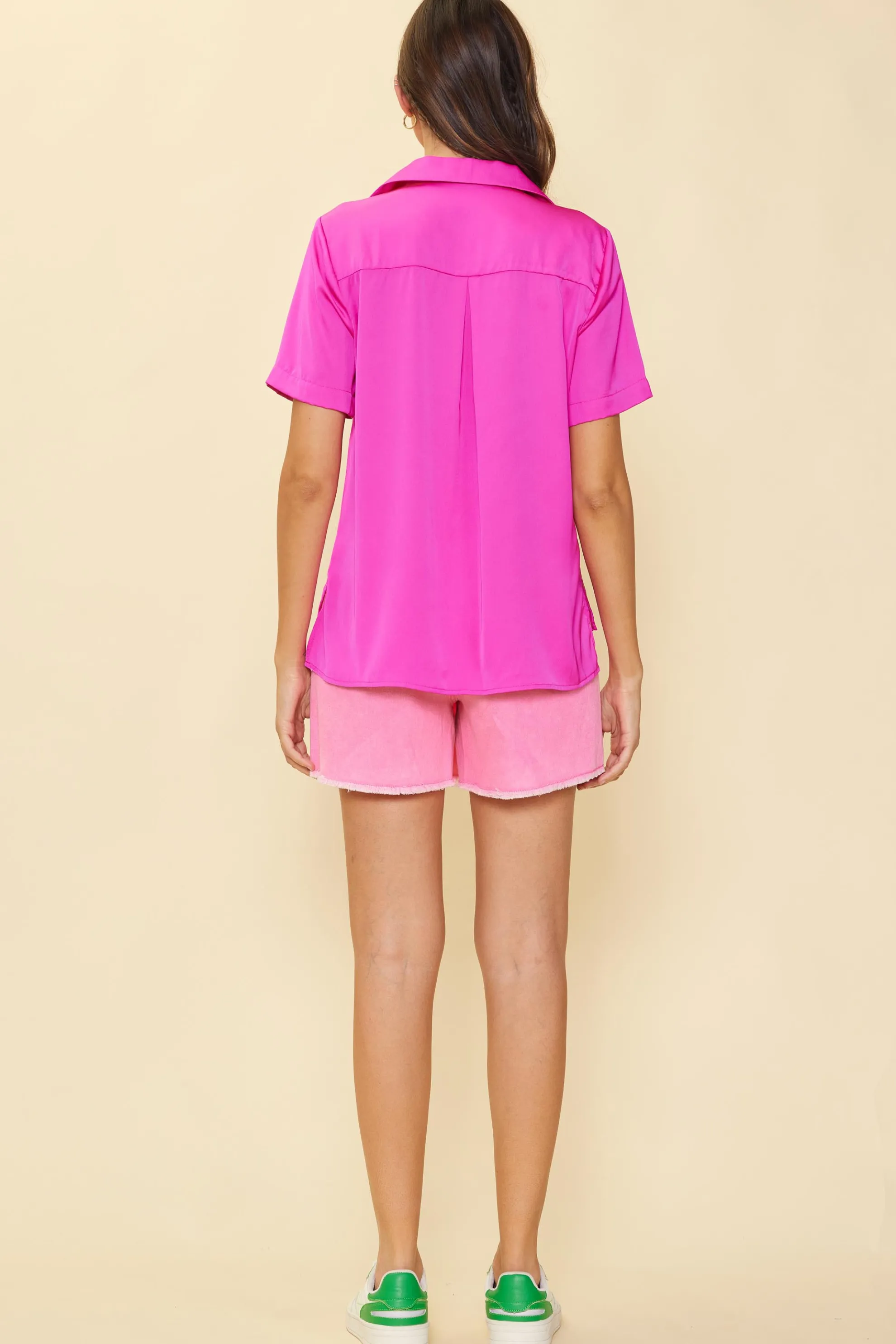 Recycled Button Down Short Sleeve Shirt