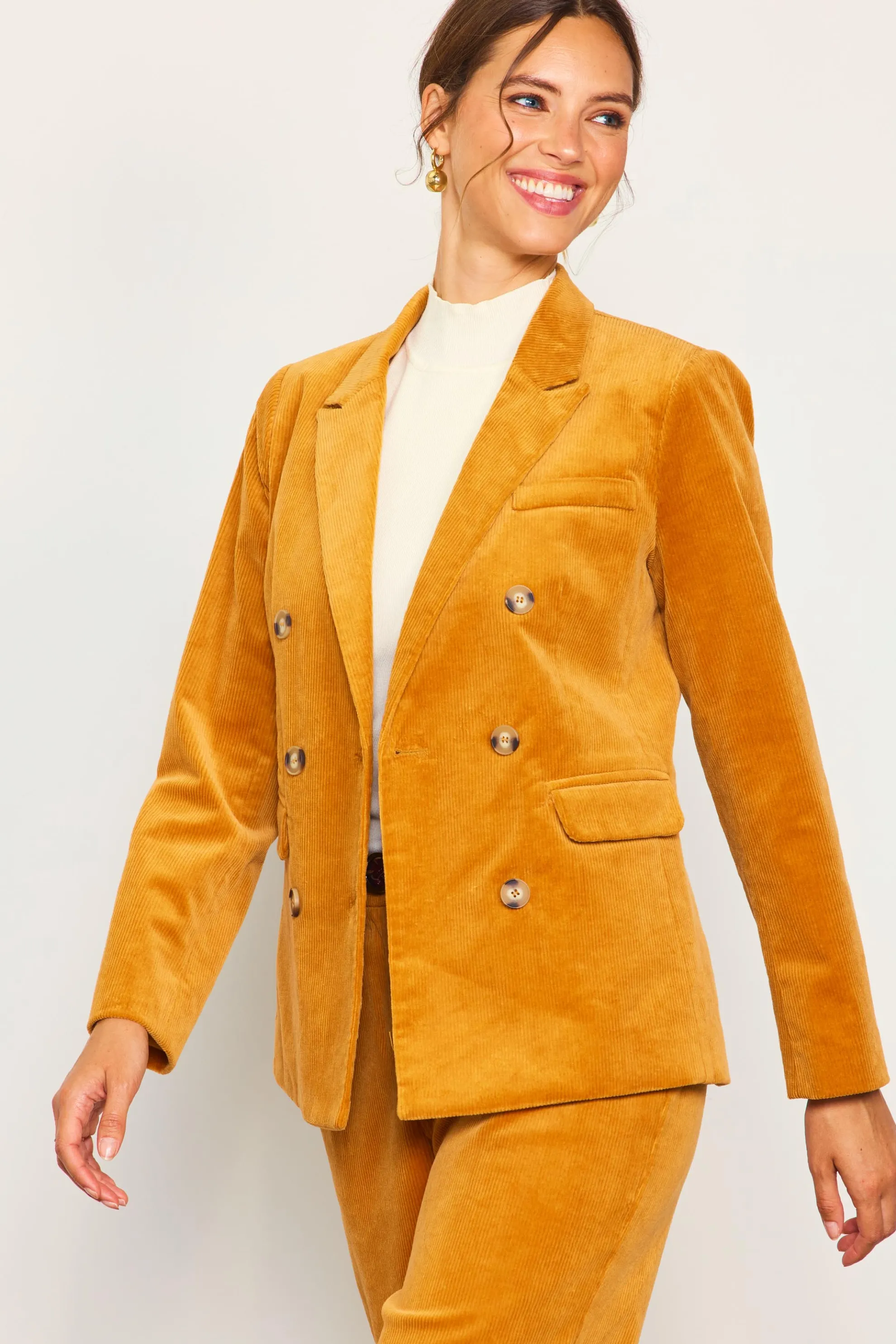 Corduroy Double Breasted Blazer