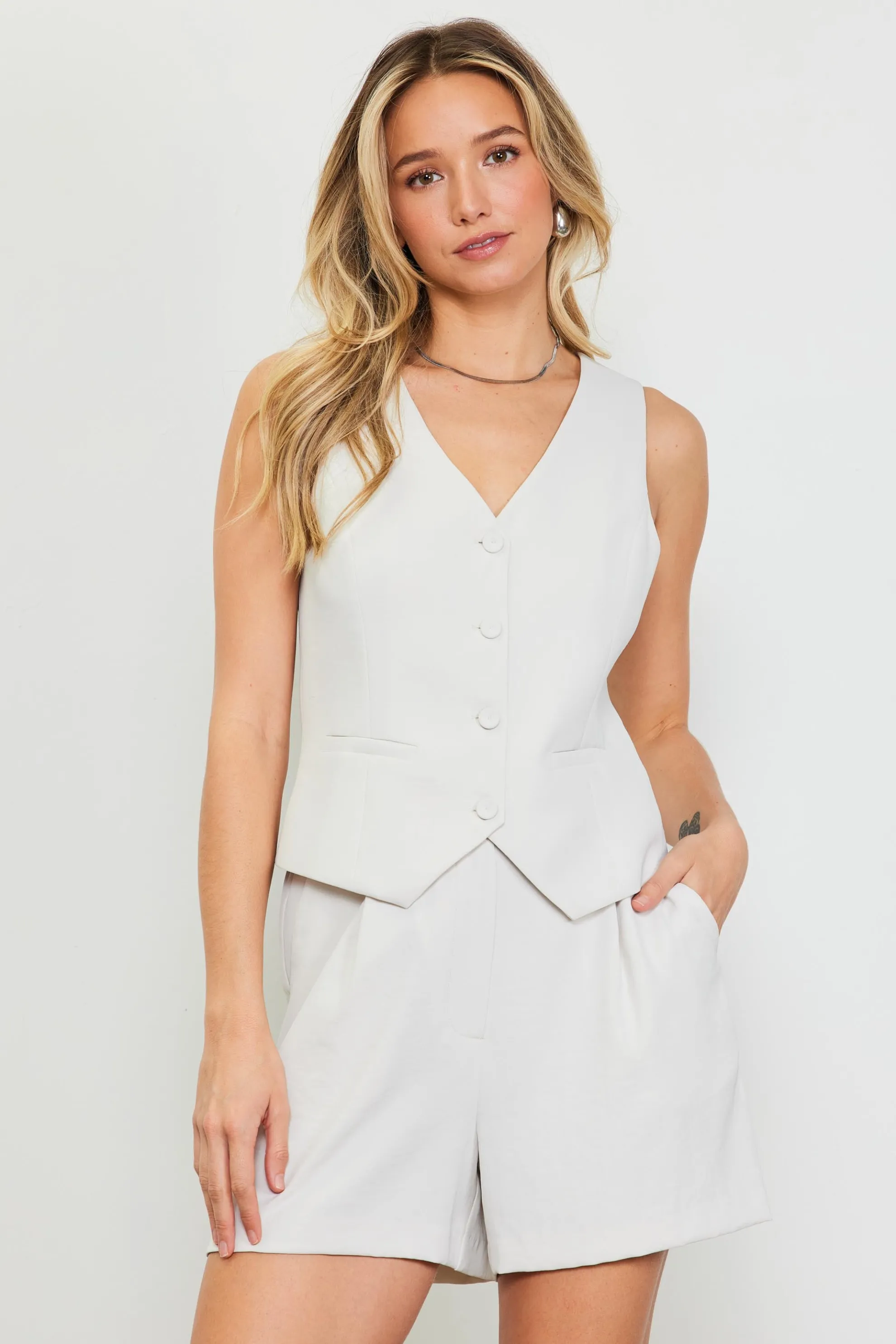 Recycled Button Down Vest