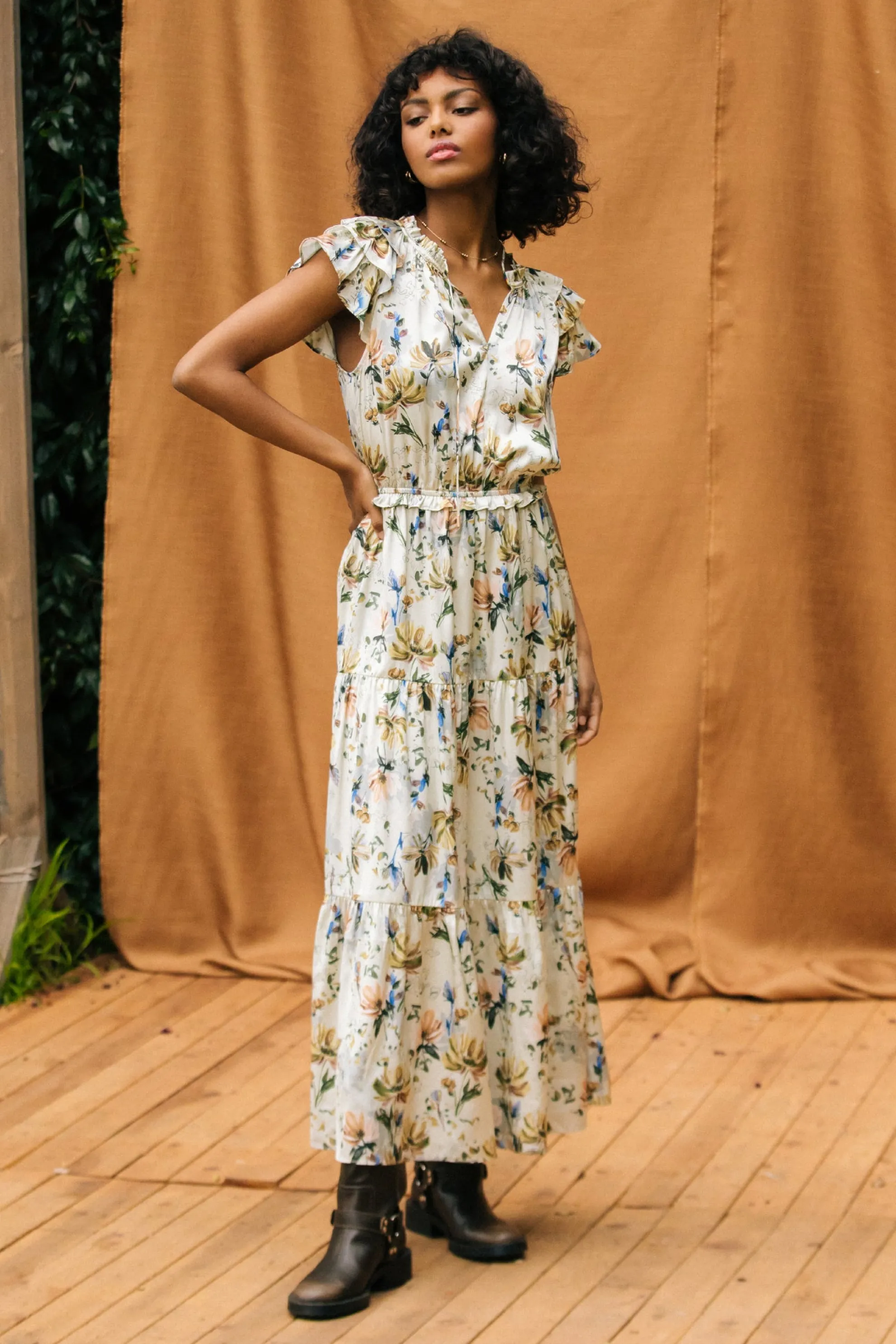 Amani Floral Print Sleeveless Maxi Dress