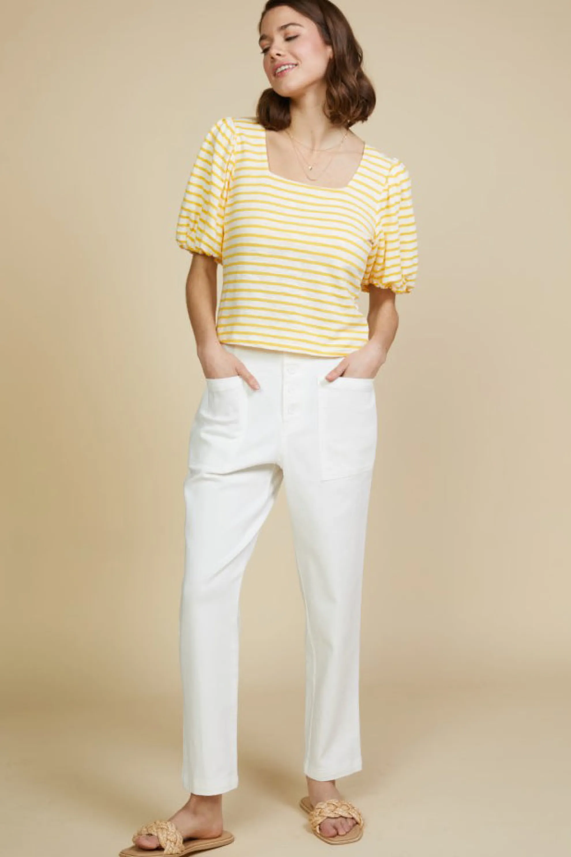 Square Neck Striped Top
