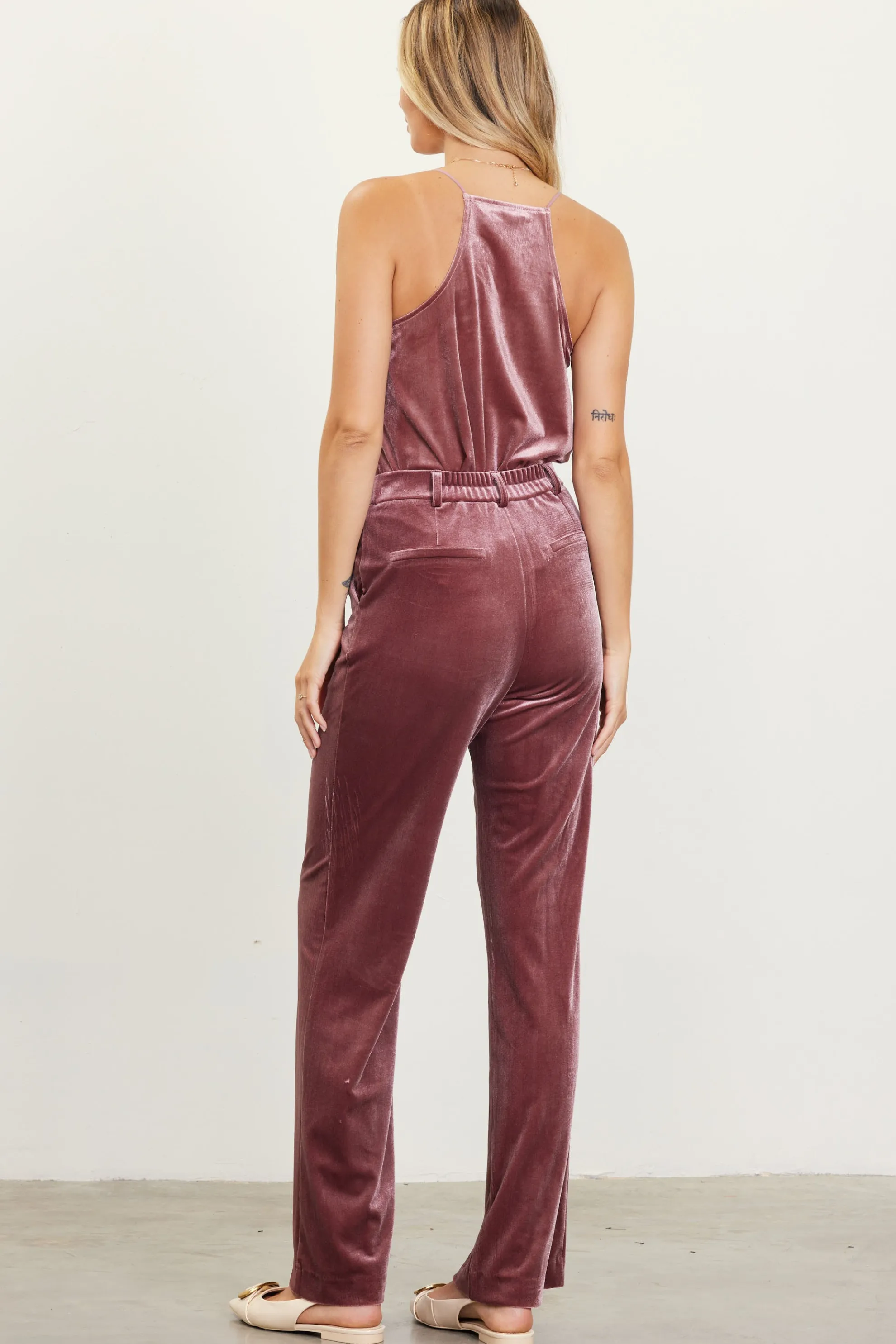 Velvet Wide Leg Pants