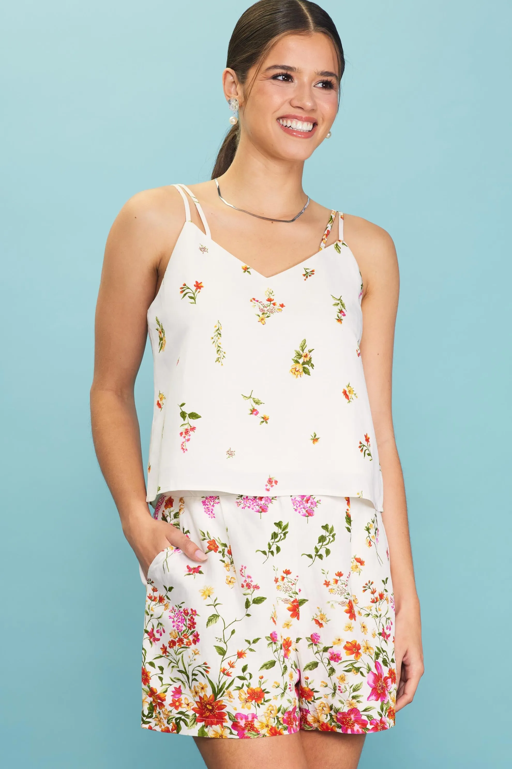 Floral Motif Tank Top