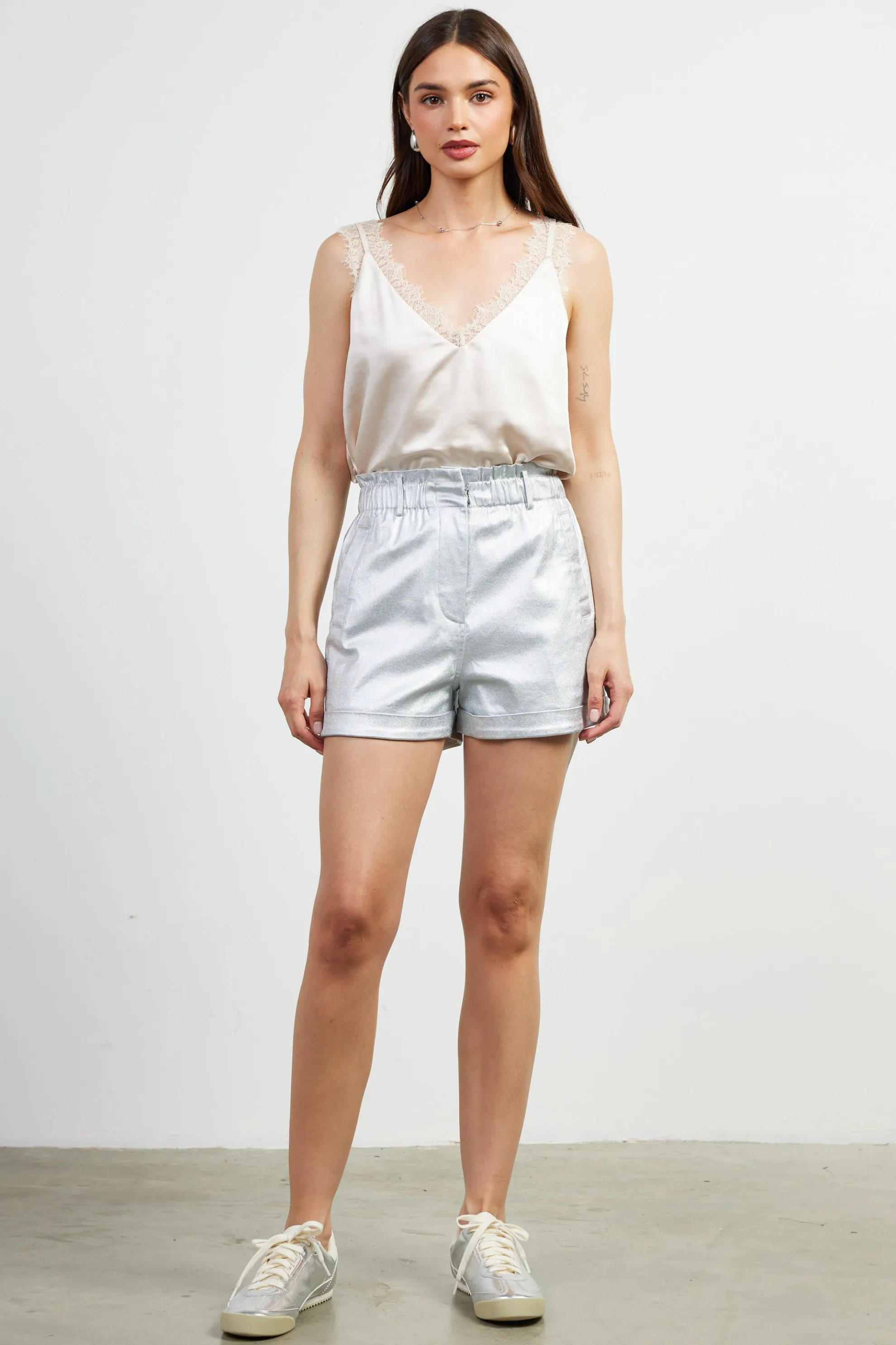 Shimmery Paperbag Shorts