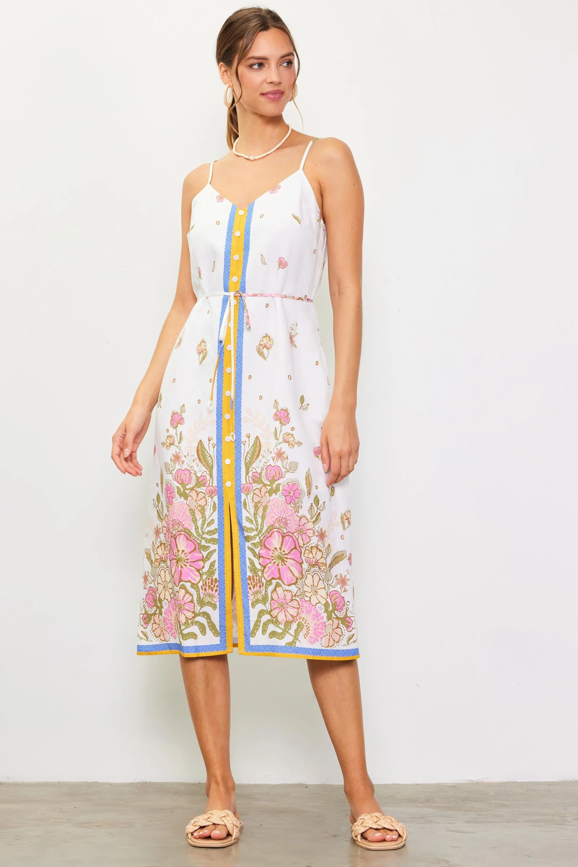 Lanya Floral Print Midi Dress