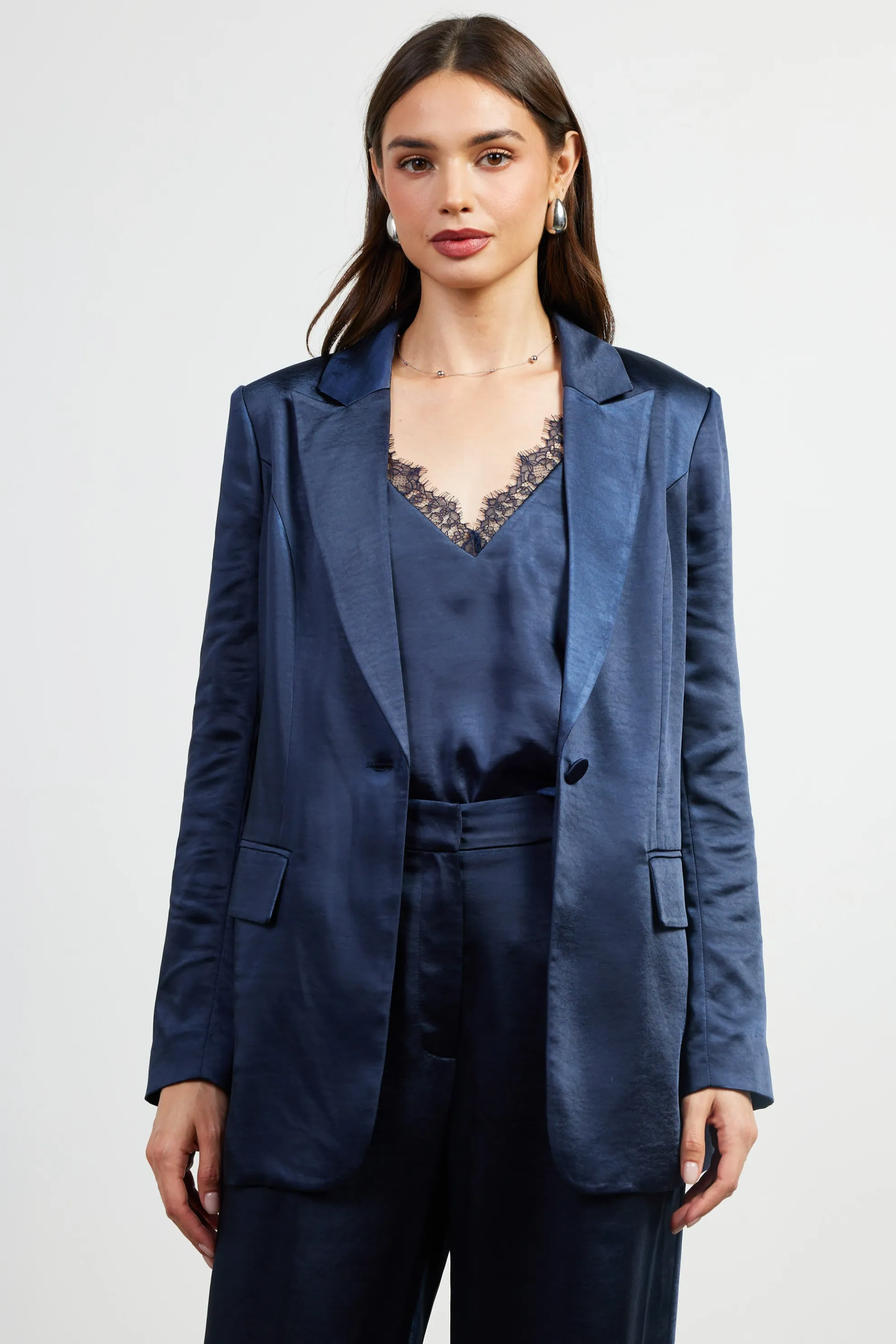 Satin Tailored Blazer