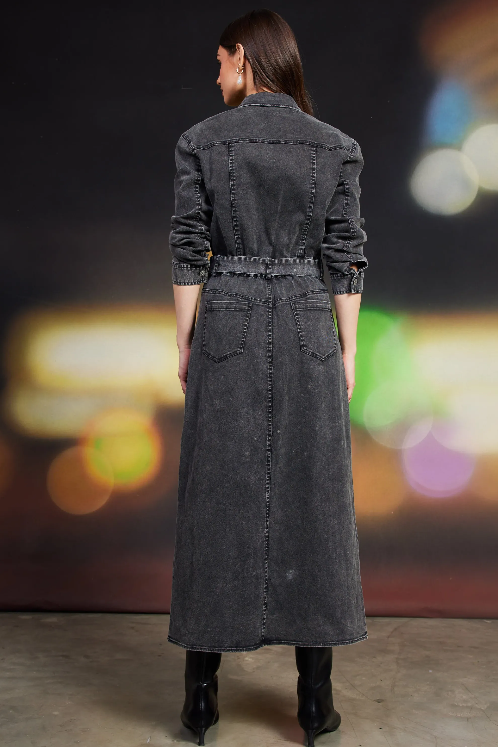 Utilitarian Detail Midi Dress