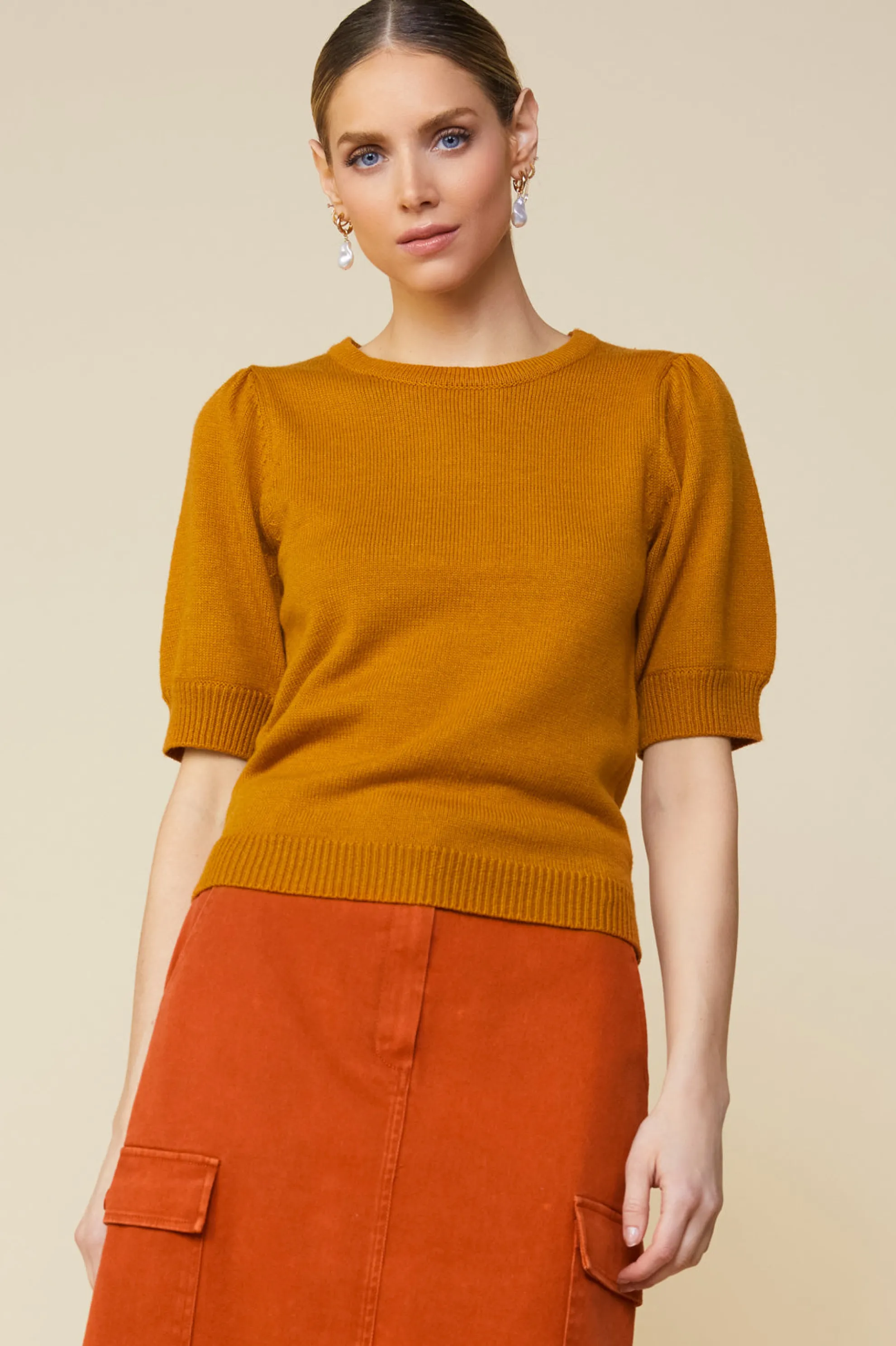 Recycled Yarn Short Sleeve Sweater