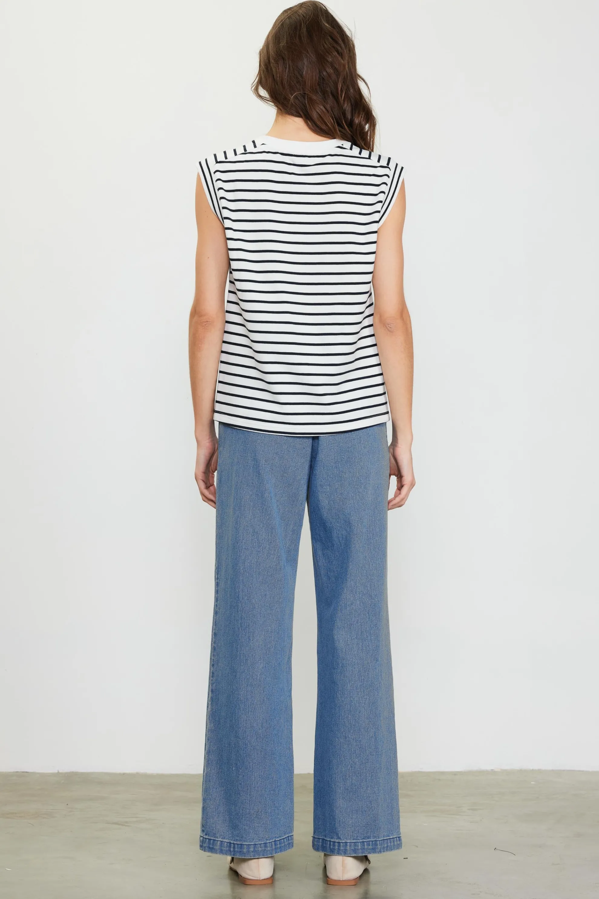 Striped Sleeveless Rib Top