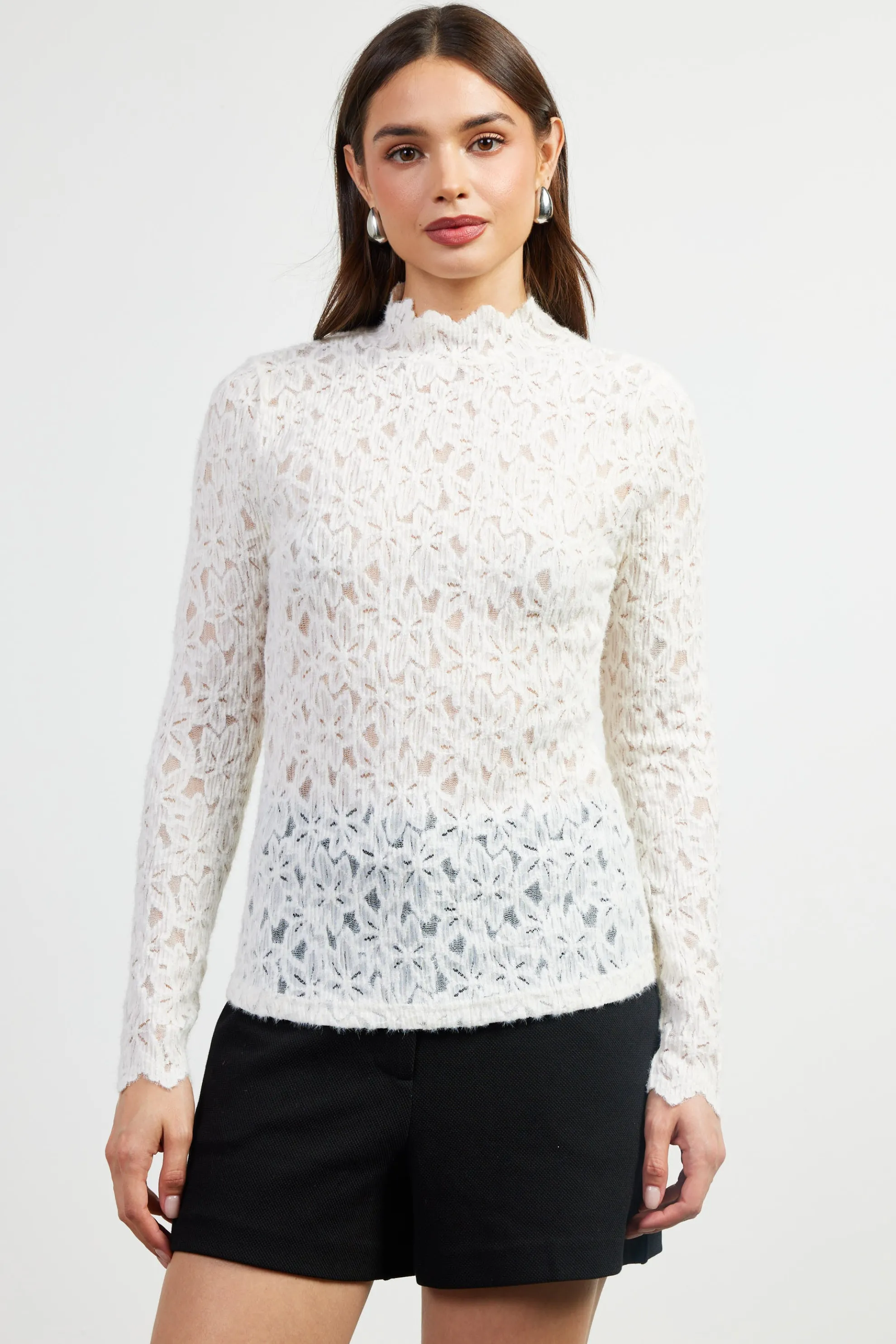 Lace Mock Neck Top