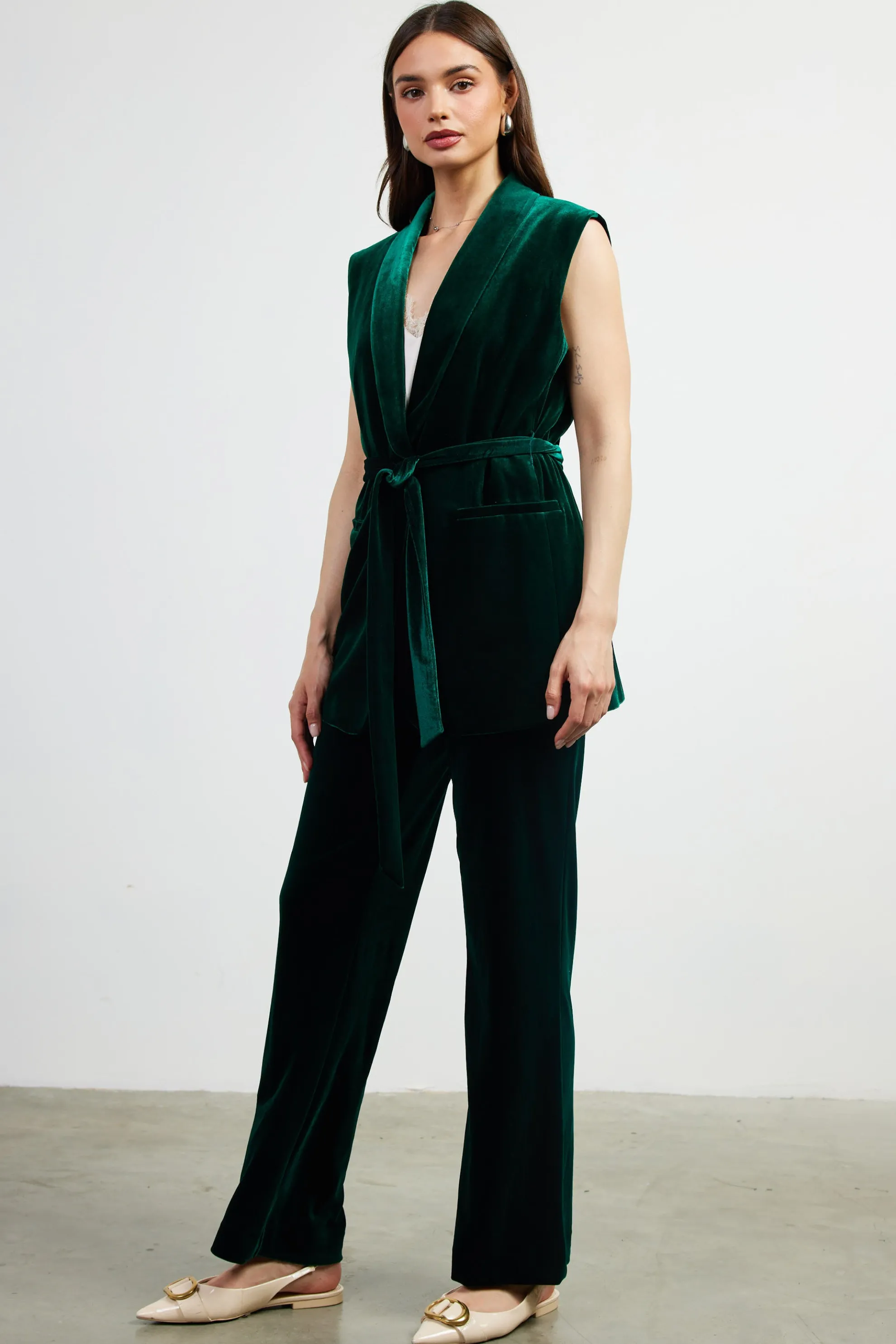 Velvet Vest with Self Tie