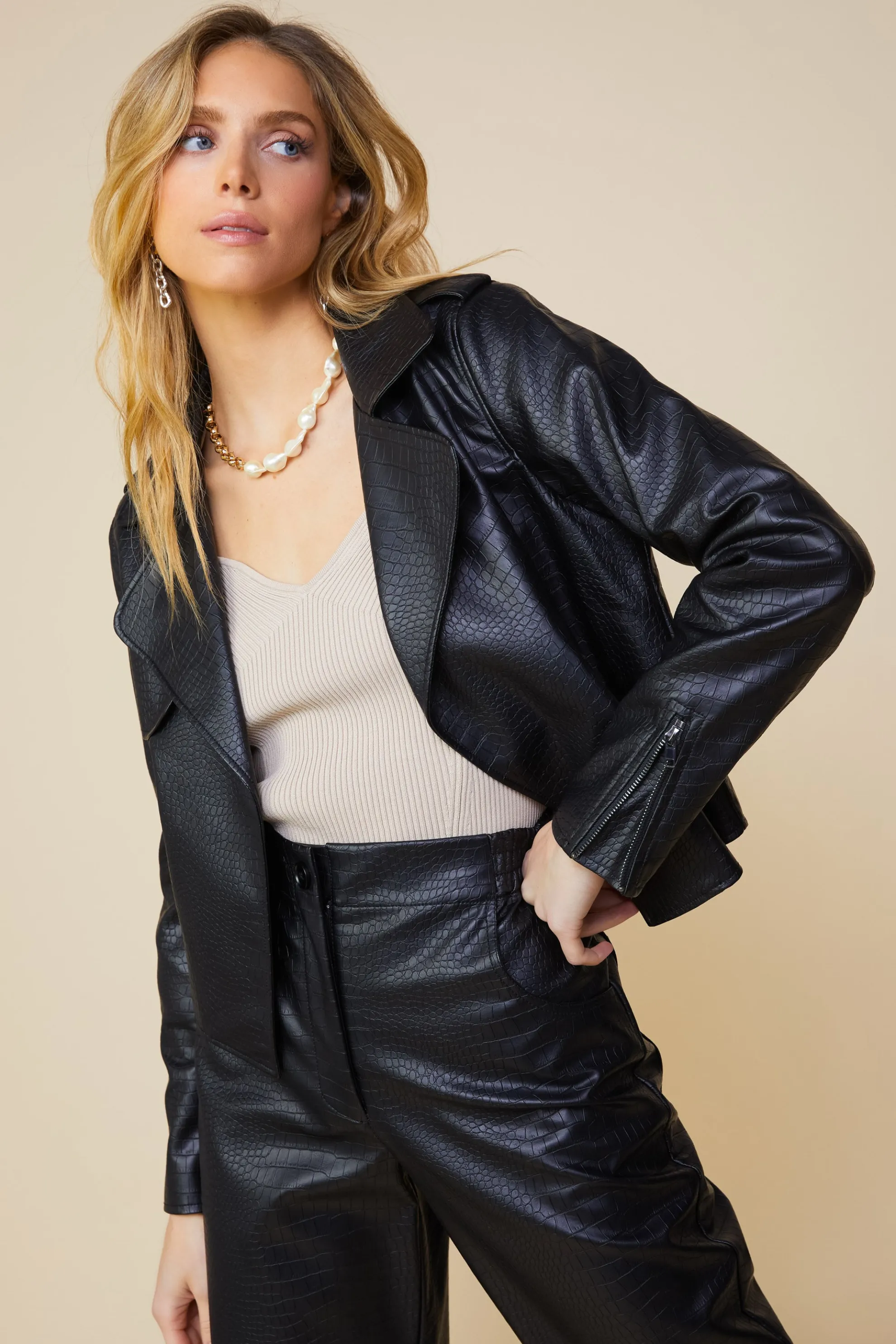Vegan Leather Biker Jacket