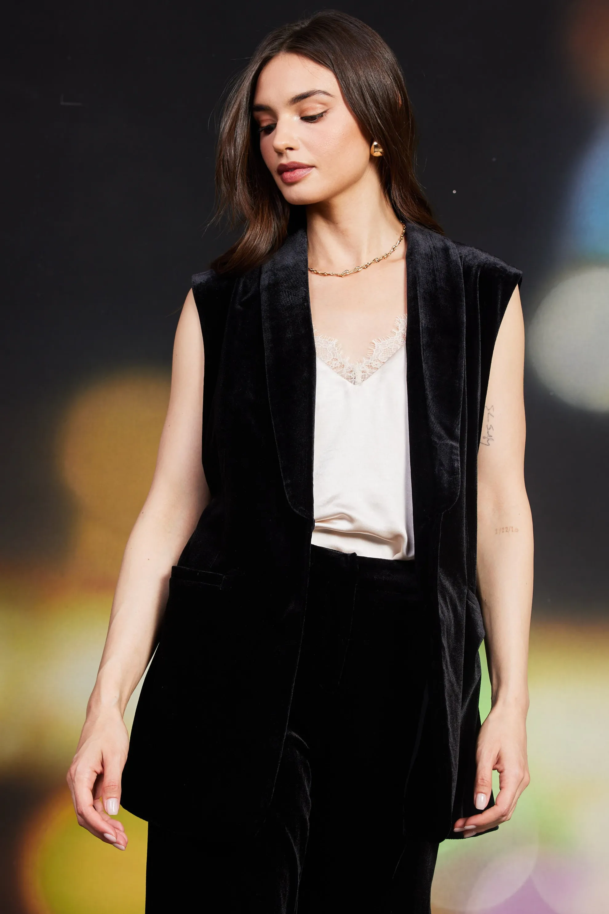 Velvet Vest with Self Tie