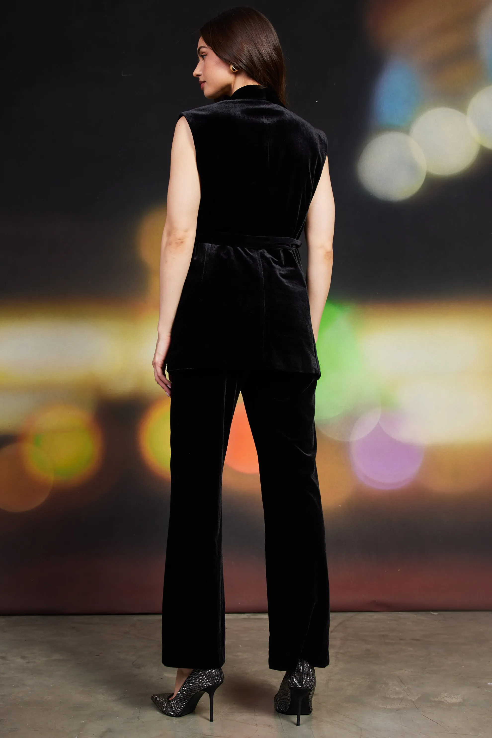 Velvet Vest with Self Tie