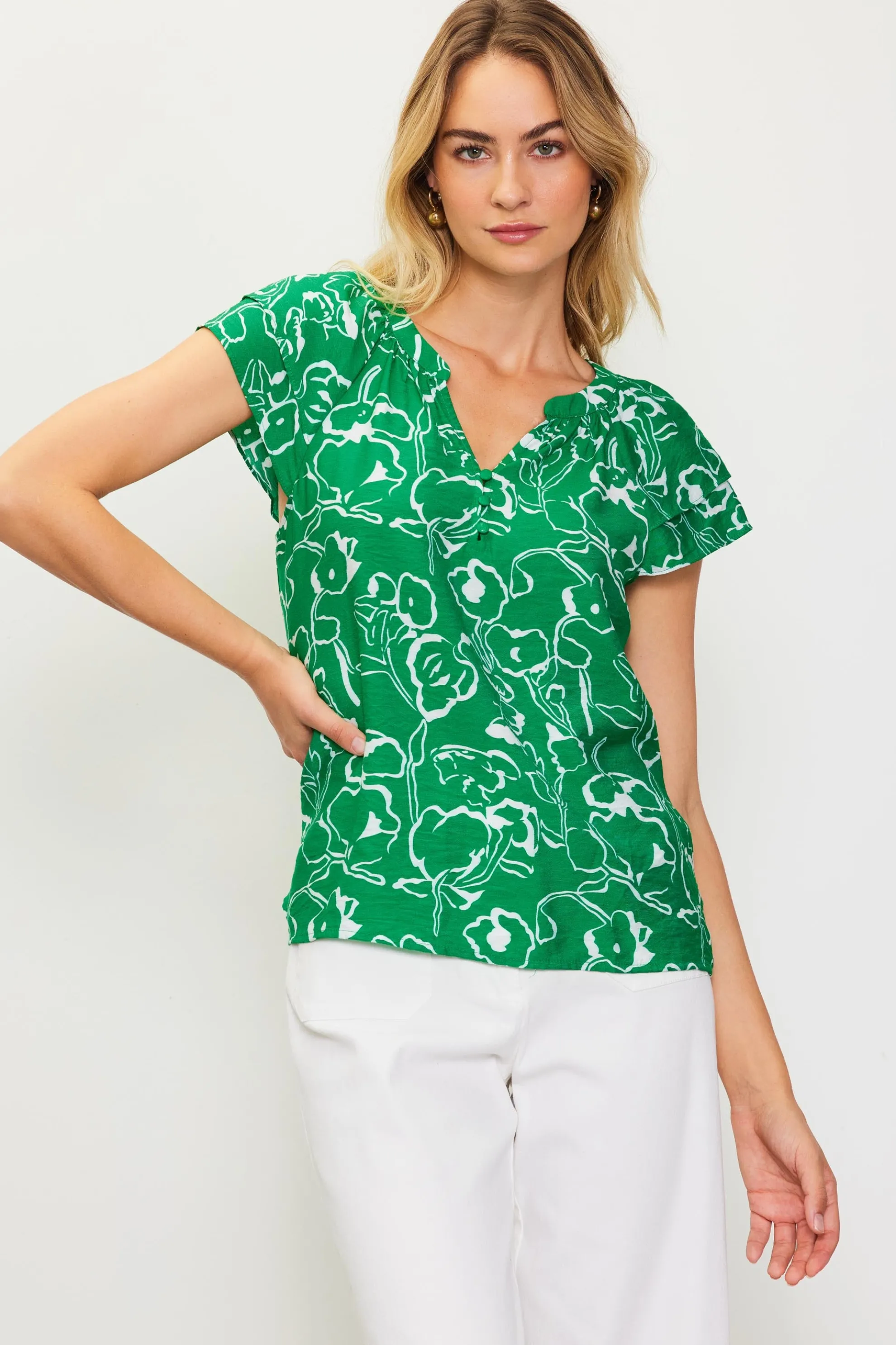 Floral Print Short Sleeve Top