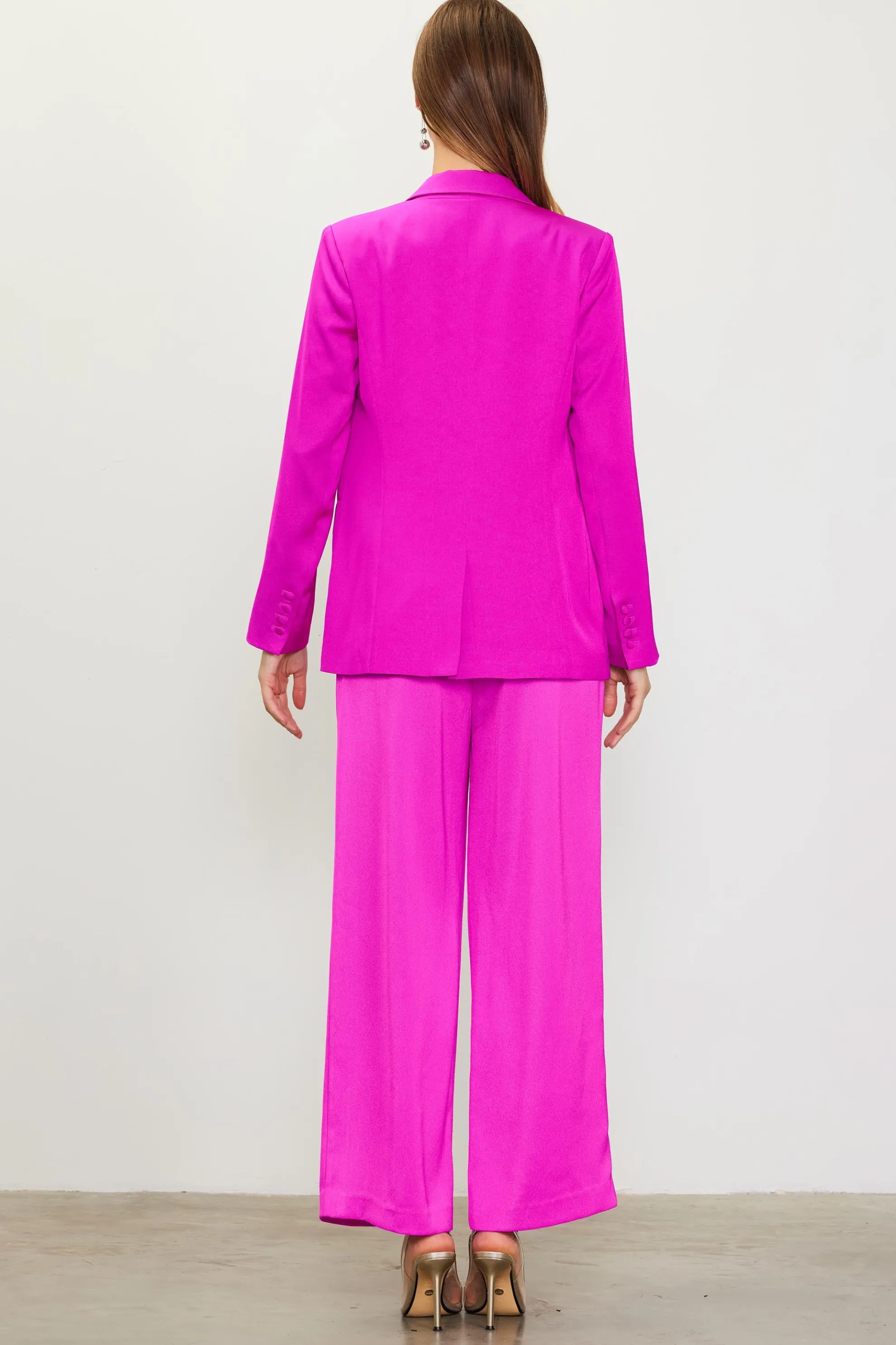 Neon Satin Welt Pocket Blazer