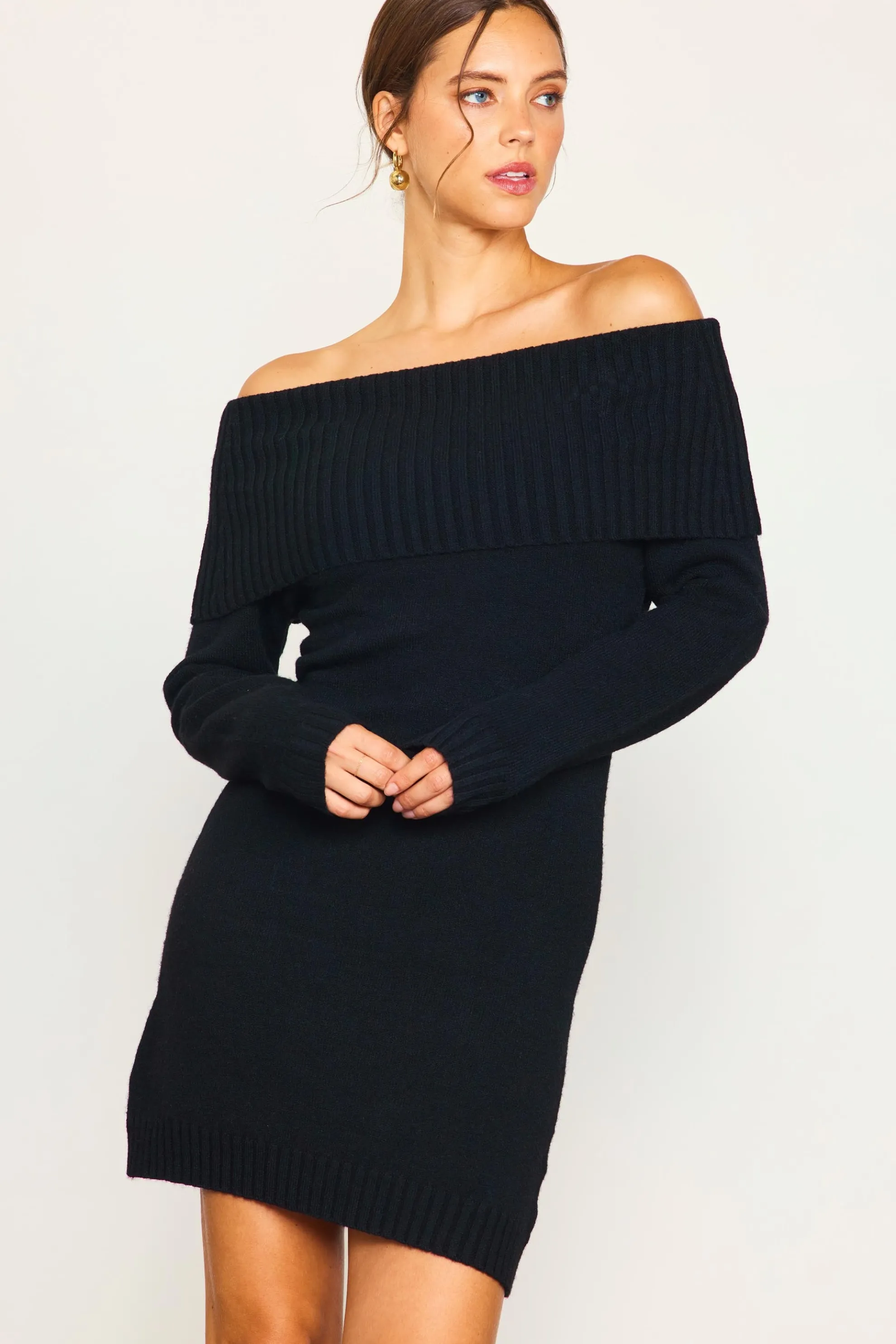 Off Shoulder Mini Sweater Dress