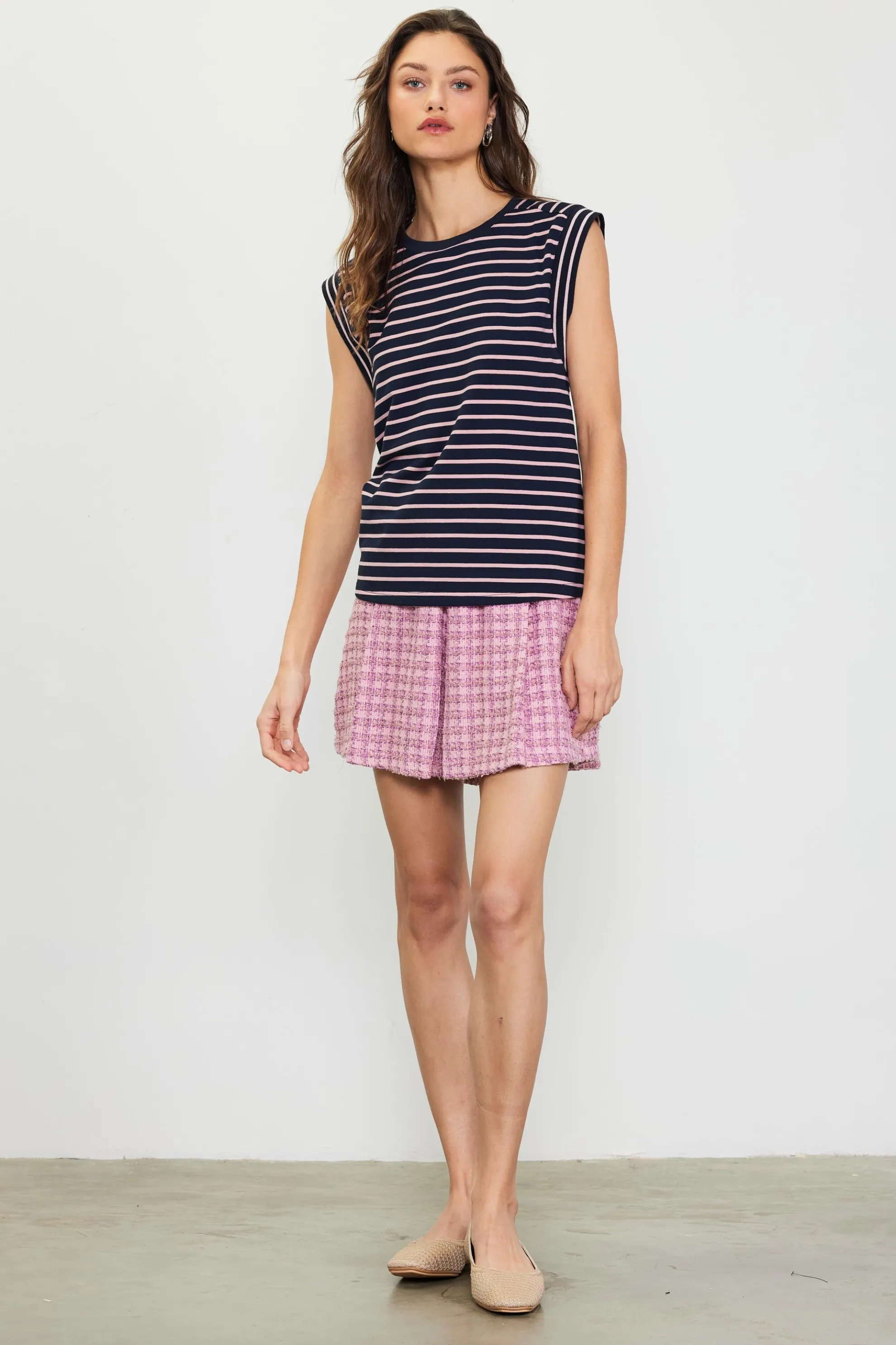 Striped Sleeveless Rib Top