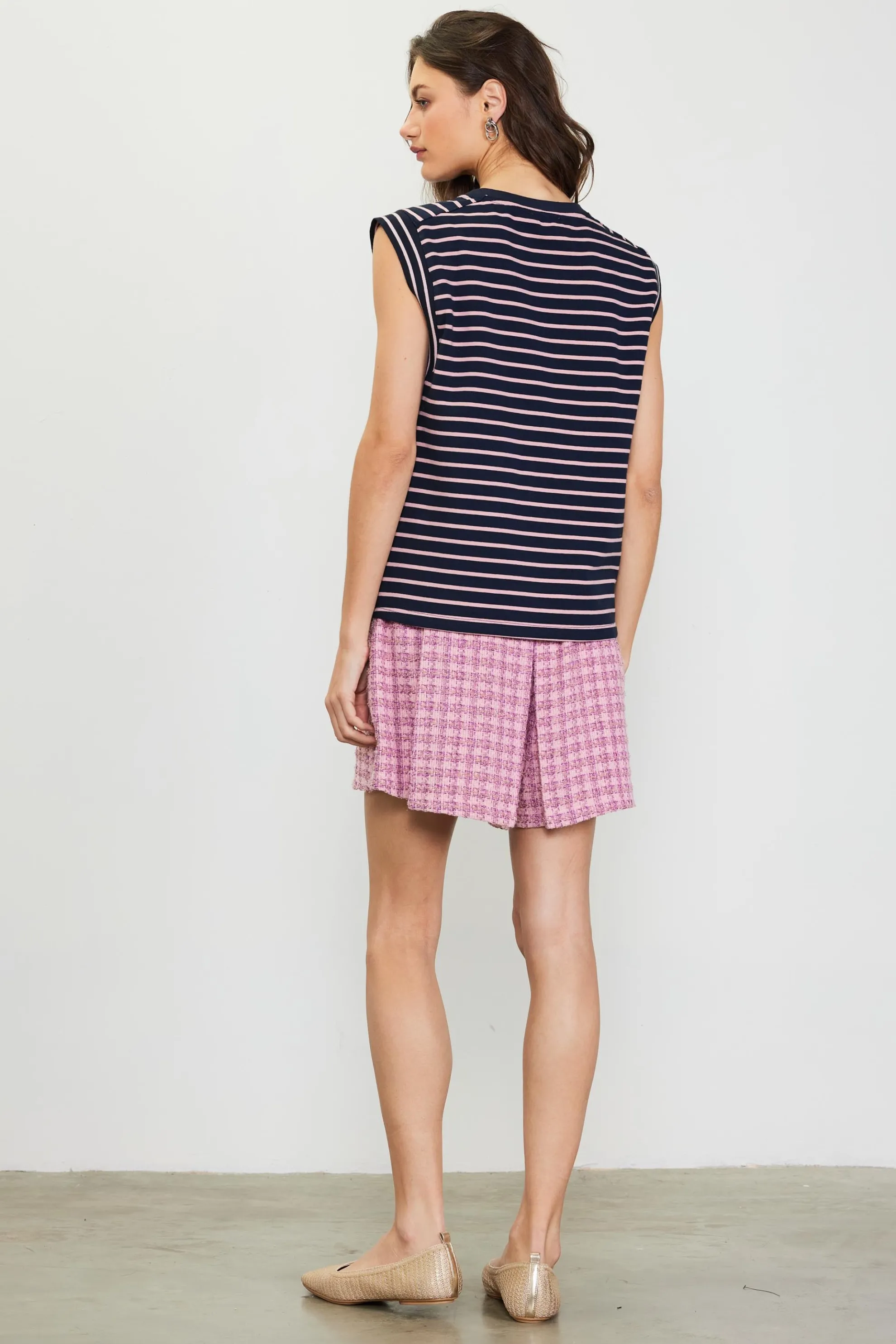 Striped Sleeveless Rib Top