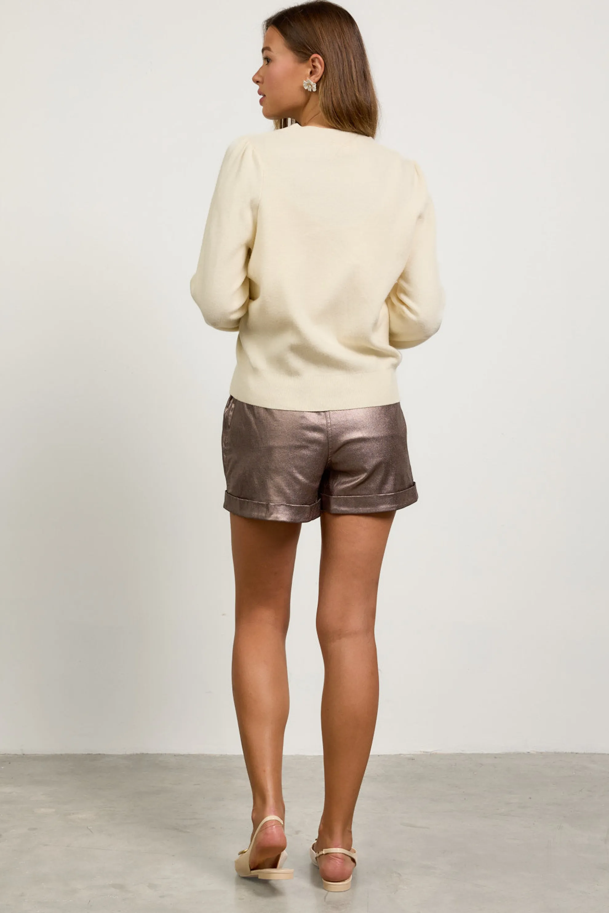 Kaira Ribbon Detail Puff Sleeve Cardigan