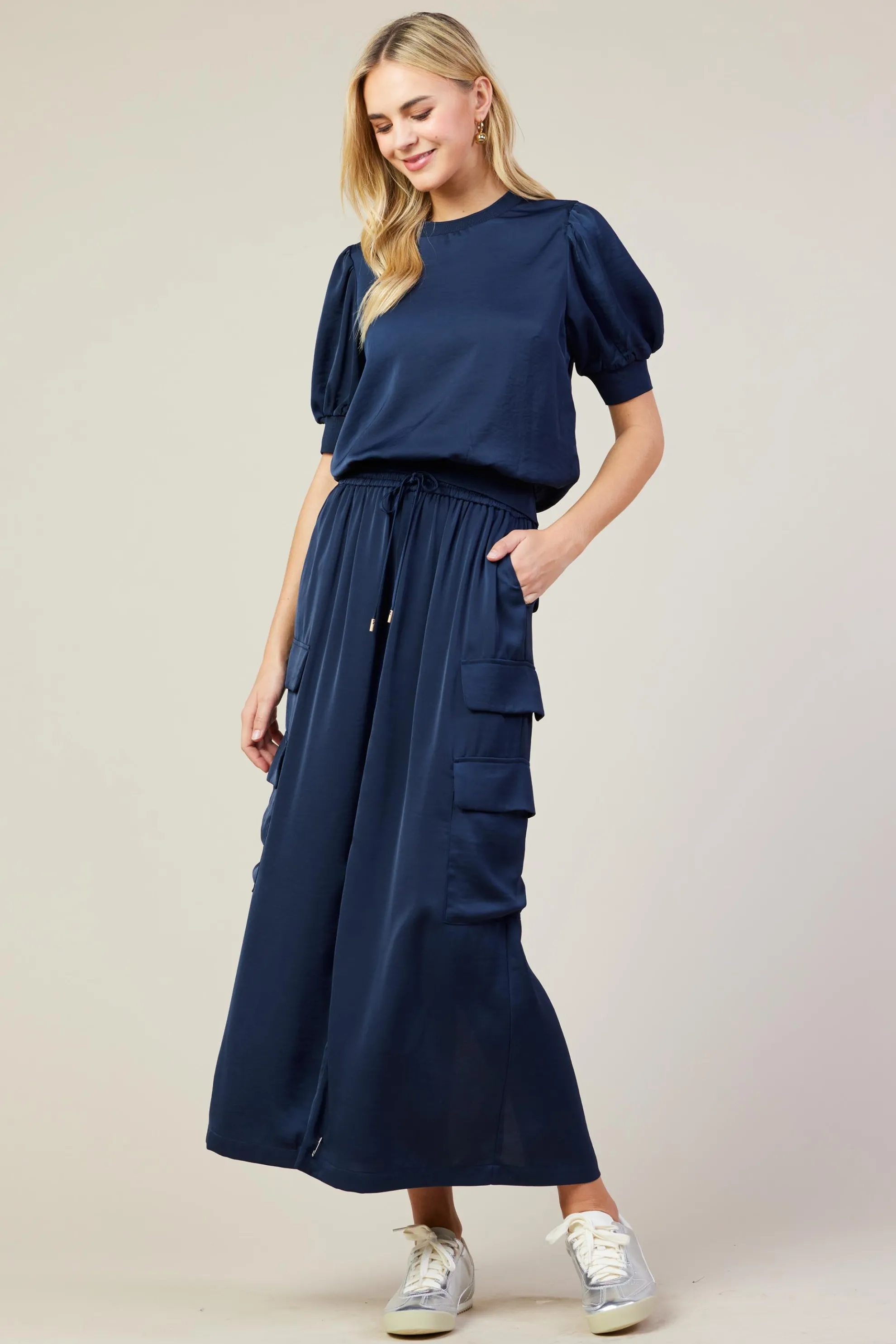 Utility Cargo Pocket Midi Skirt