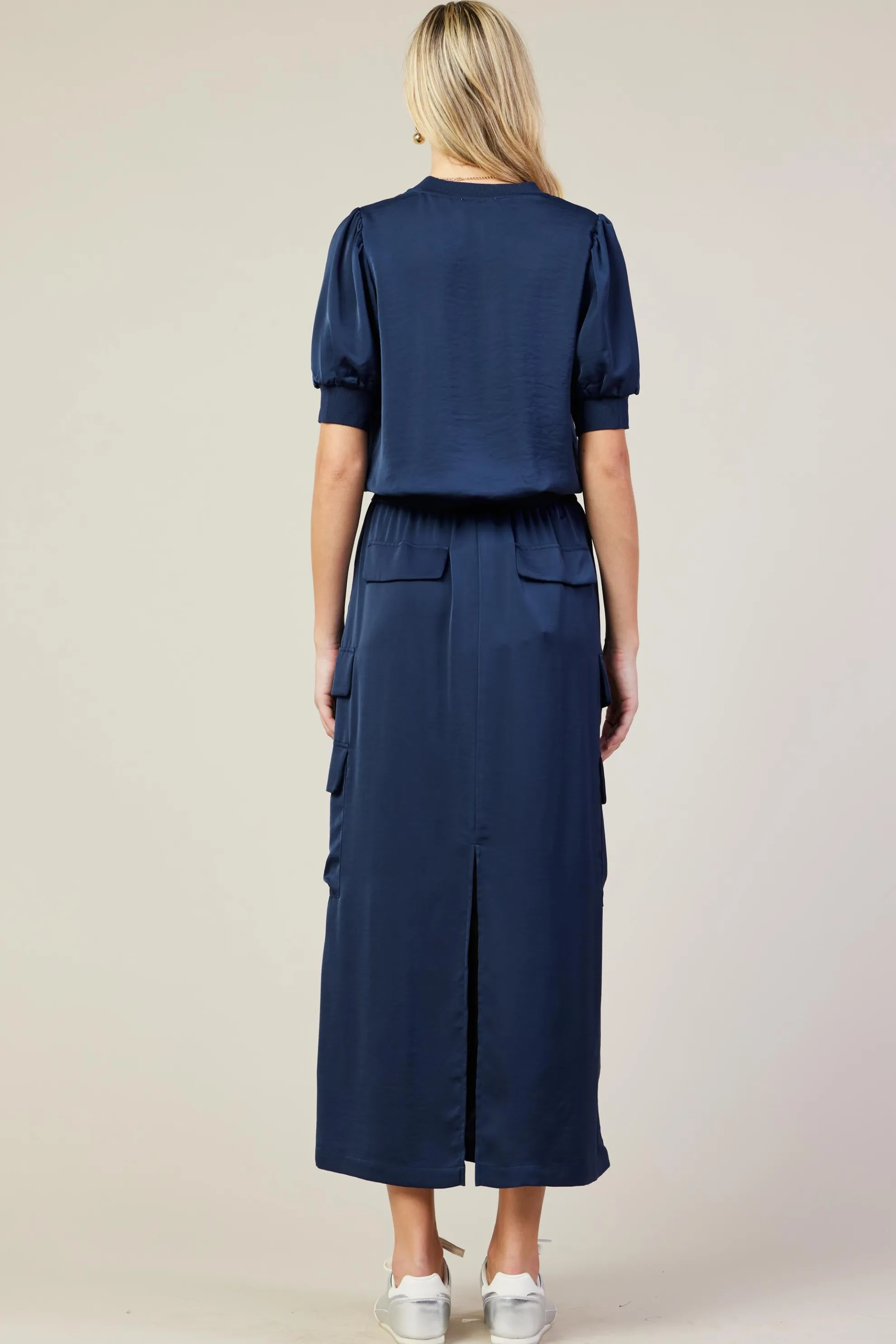 Utility Cargo Pocket Midi Skirt