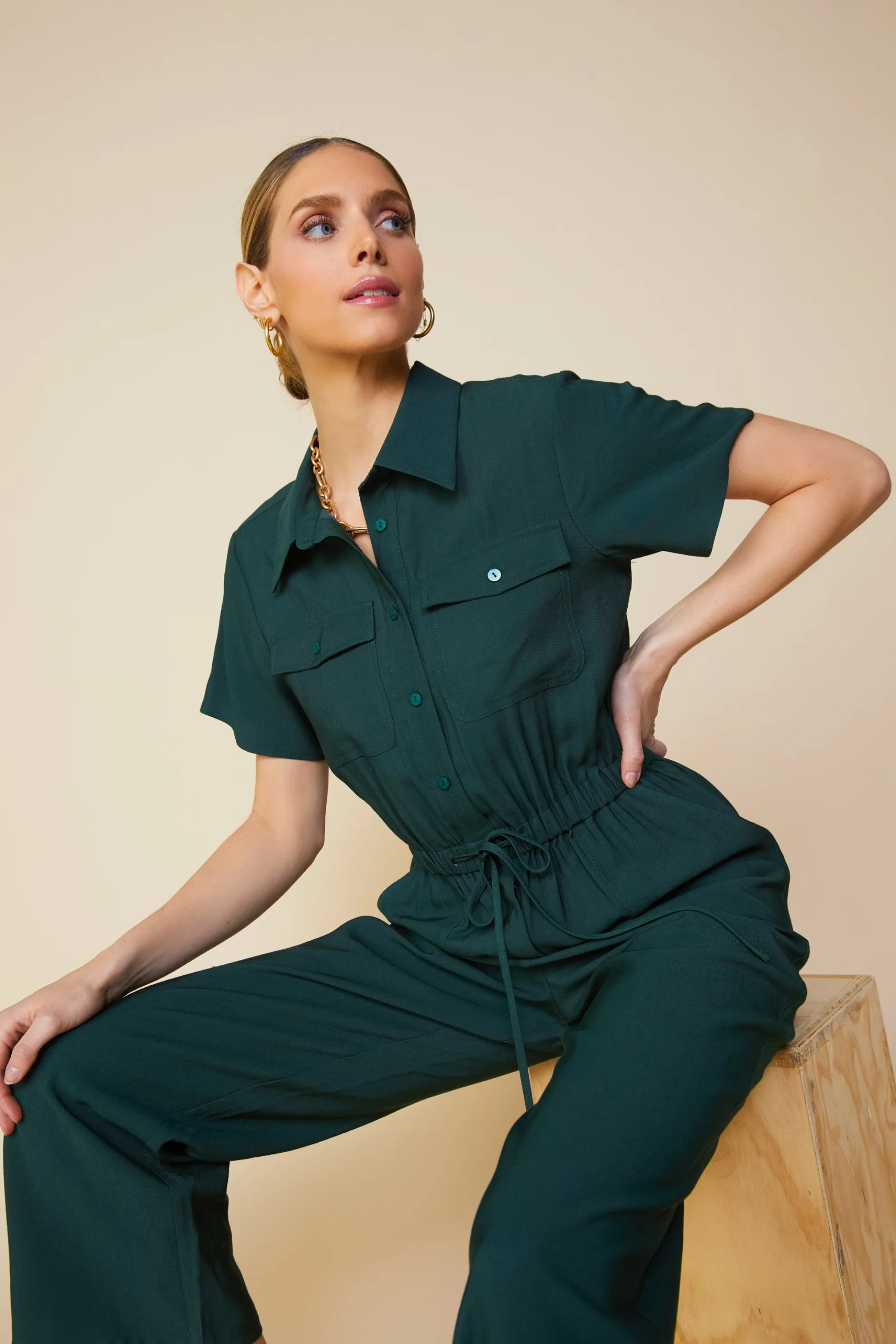 Utility Short Sleeve Jumpsuit