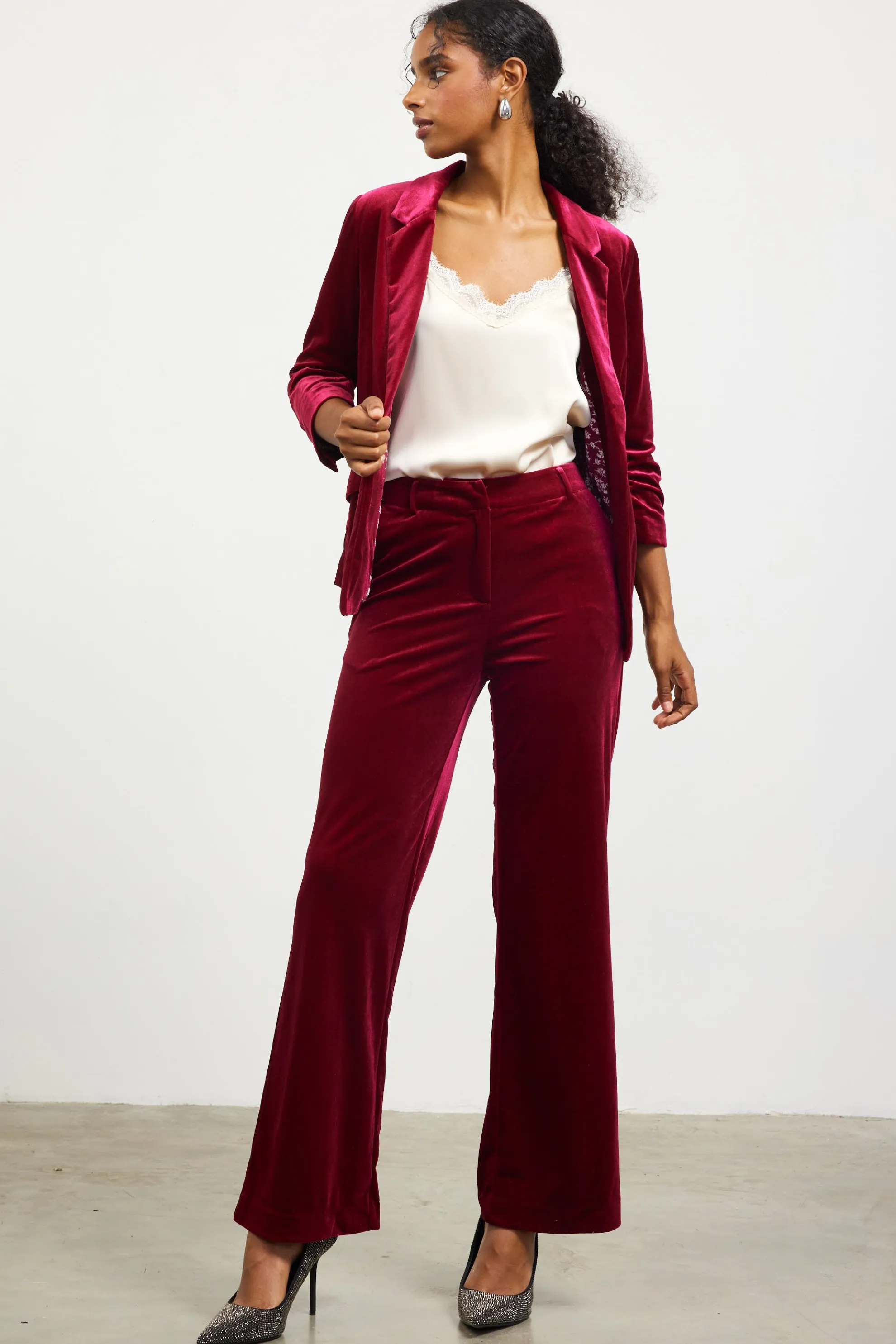 Velvet Wide Leg Pants