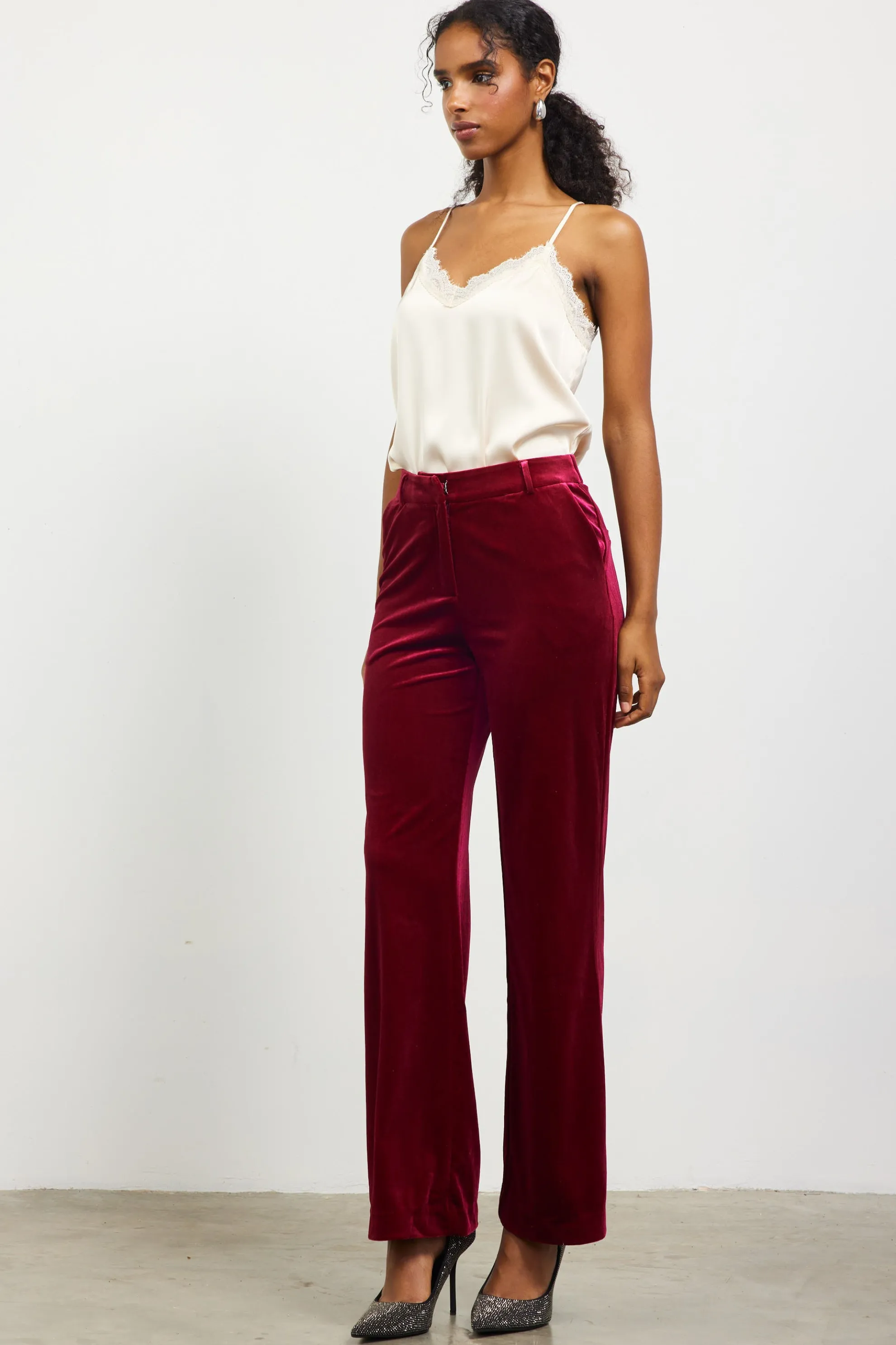 Velvet Wide Leg Pants