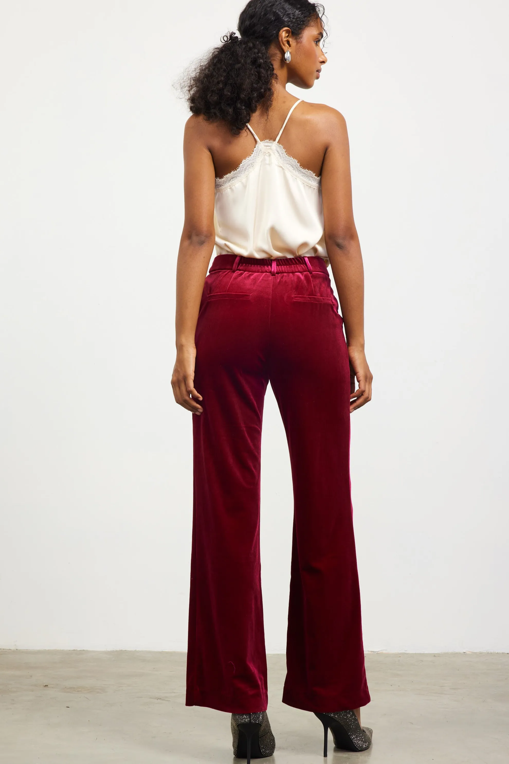 Velvet Wide Leg Pants