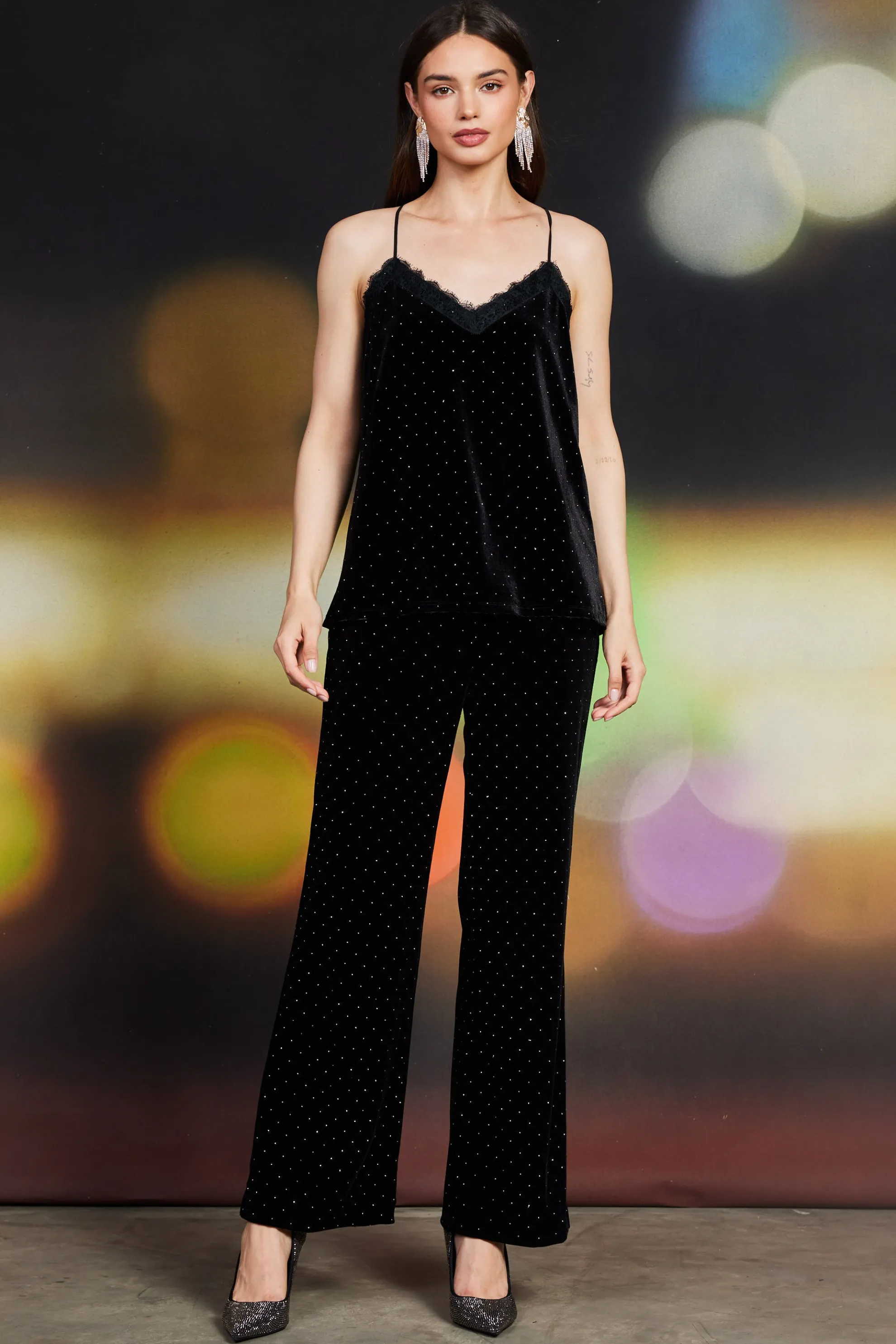 Rhinestone Velvet Cami