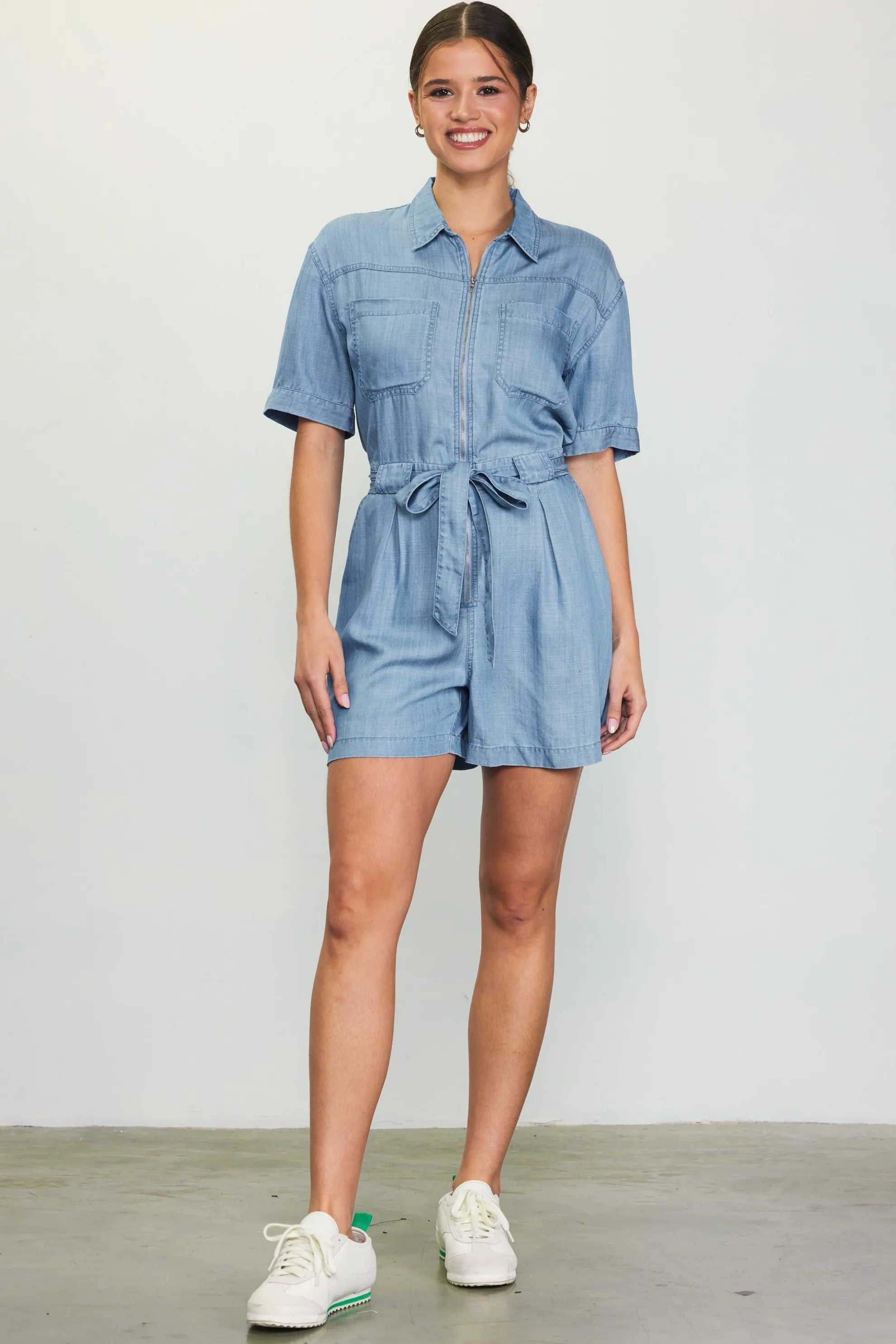Washed Tencel Shortsleeve Romper