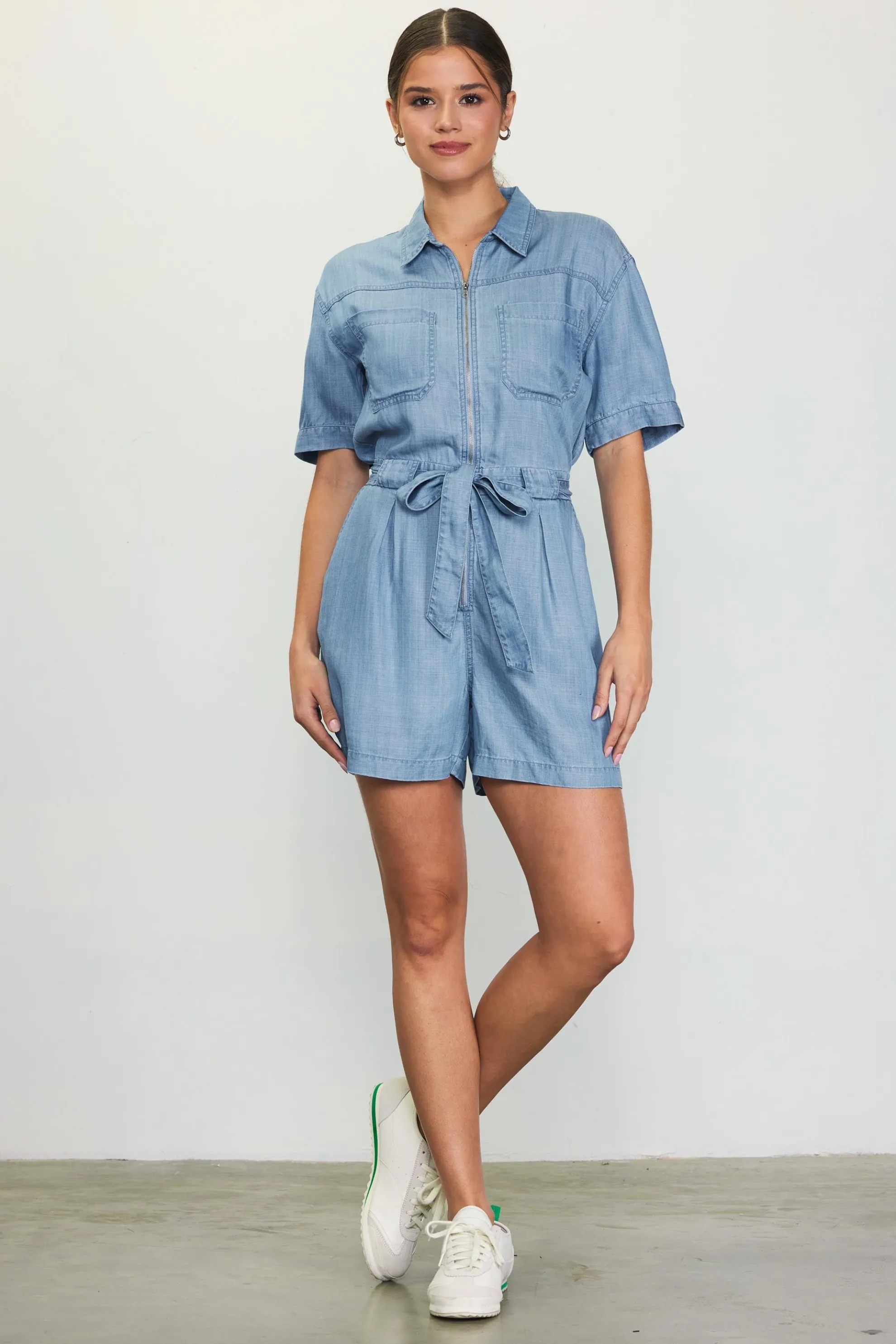 Washed Tencel Shortsleeve Romper